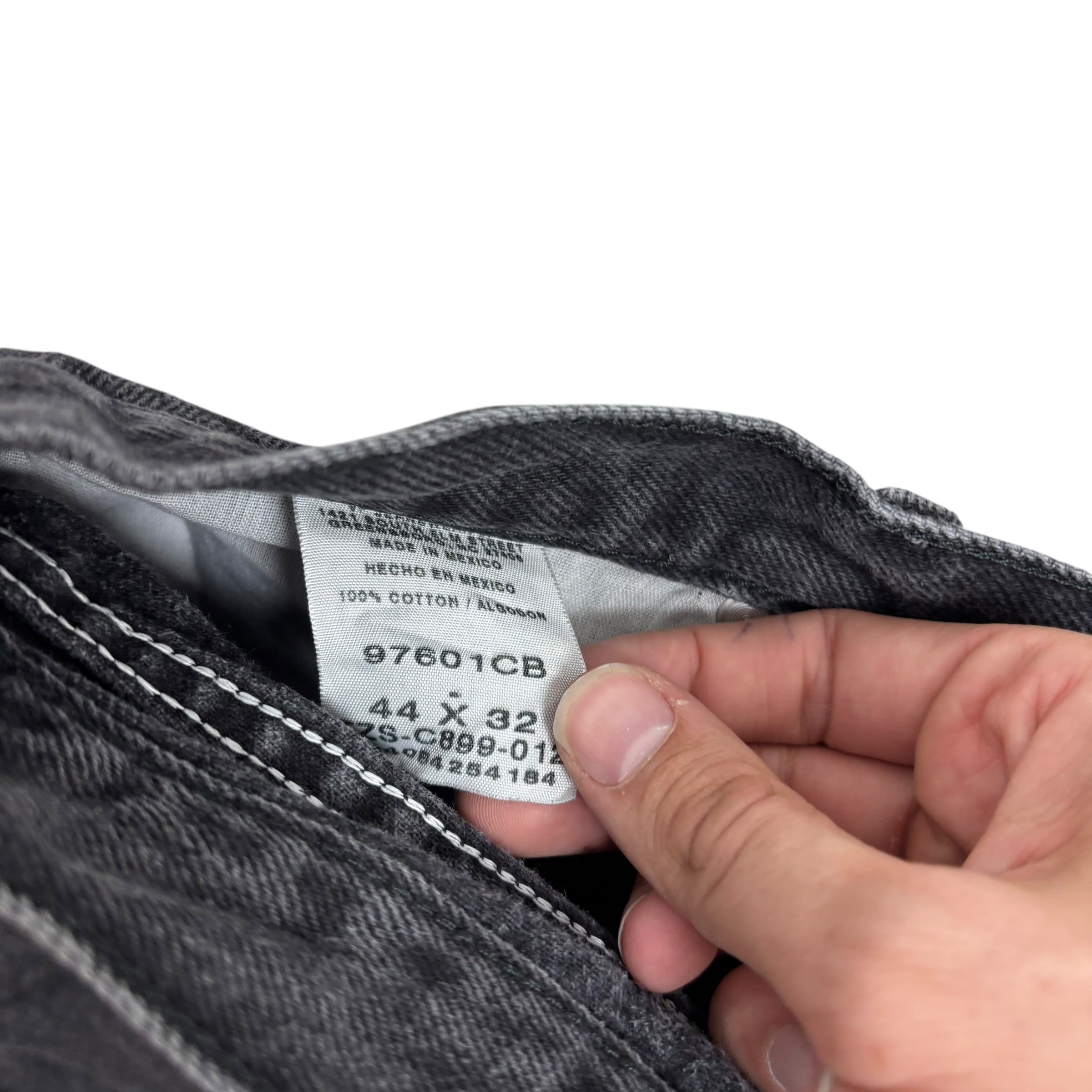Wrangler Jeans W44 L32 Mens Black Baggy Relaxed Straight Fit Vintage Denim (E)