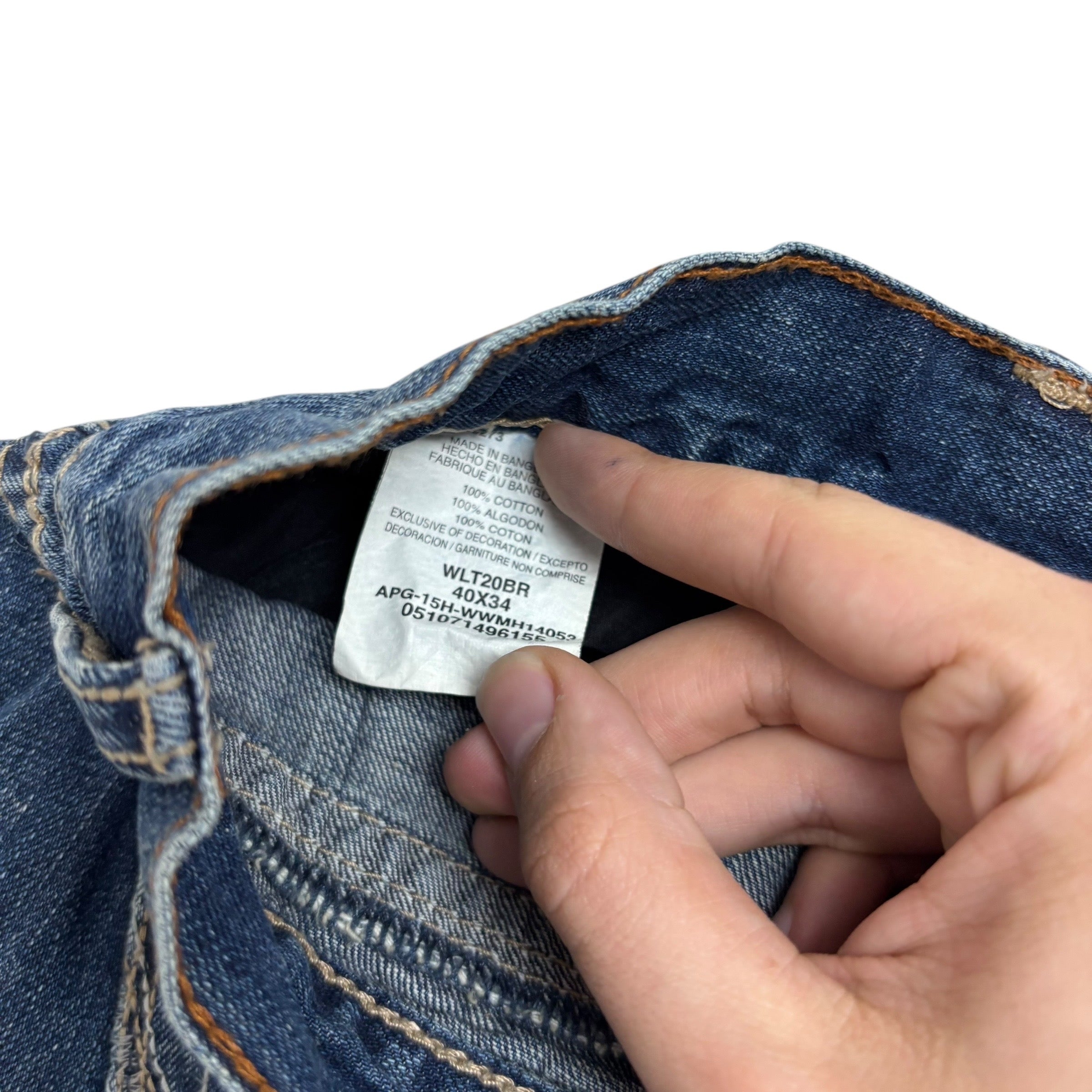 Wrangler Jeans W40 L34 Mens Mid Blue Relaxed Bootcut Fit Denim (E)