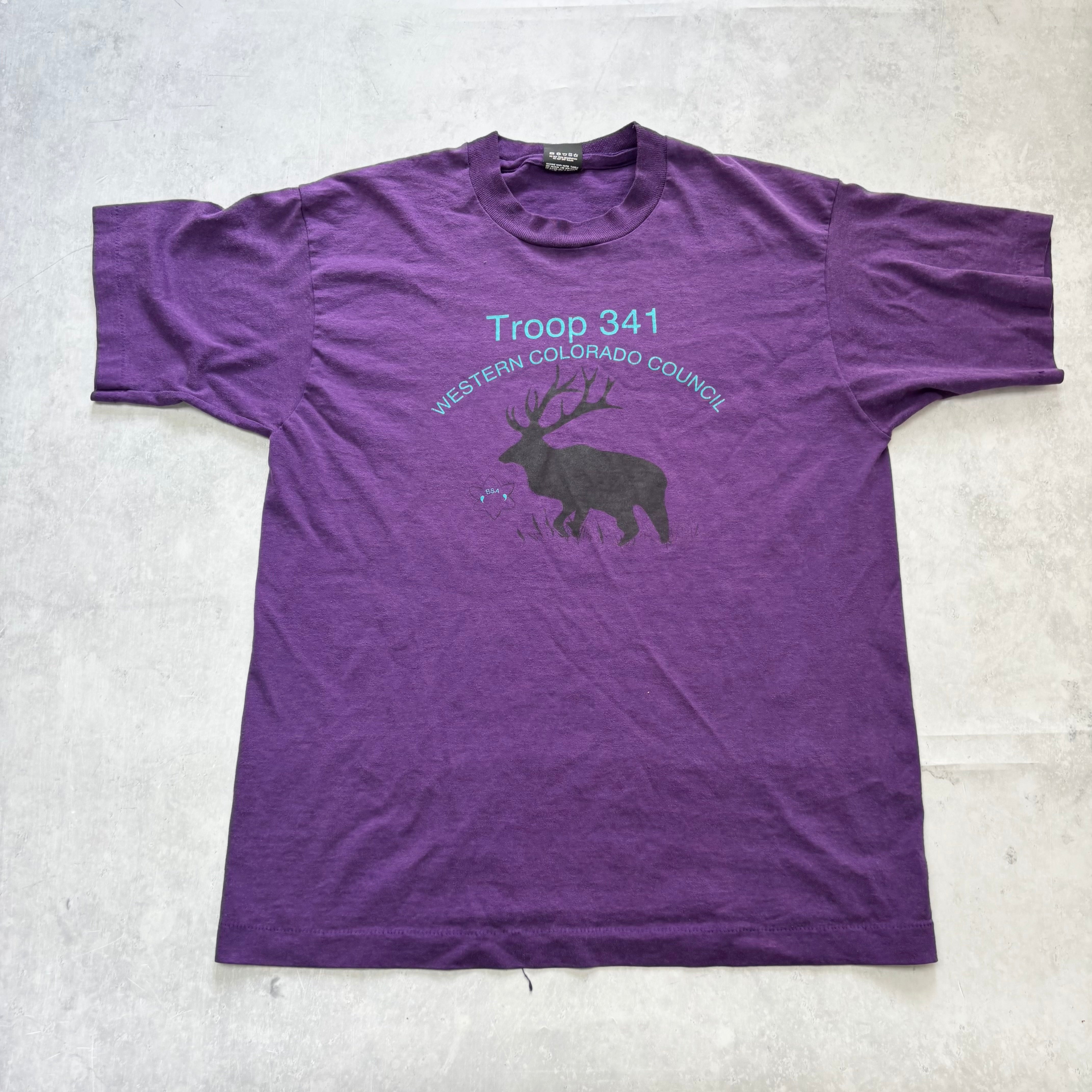 Vintage T Shirt Mens Large Purple Single Stitch Graphic Print 90s USA (E)