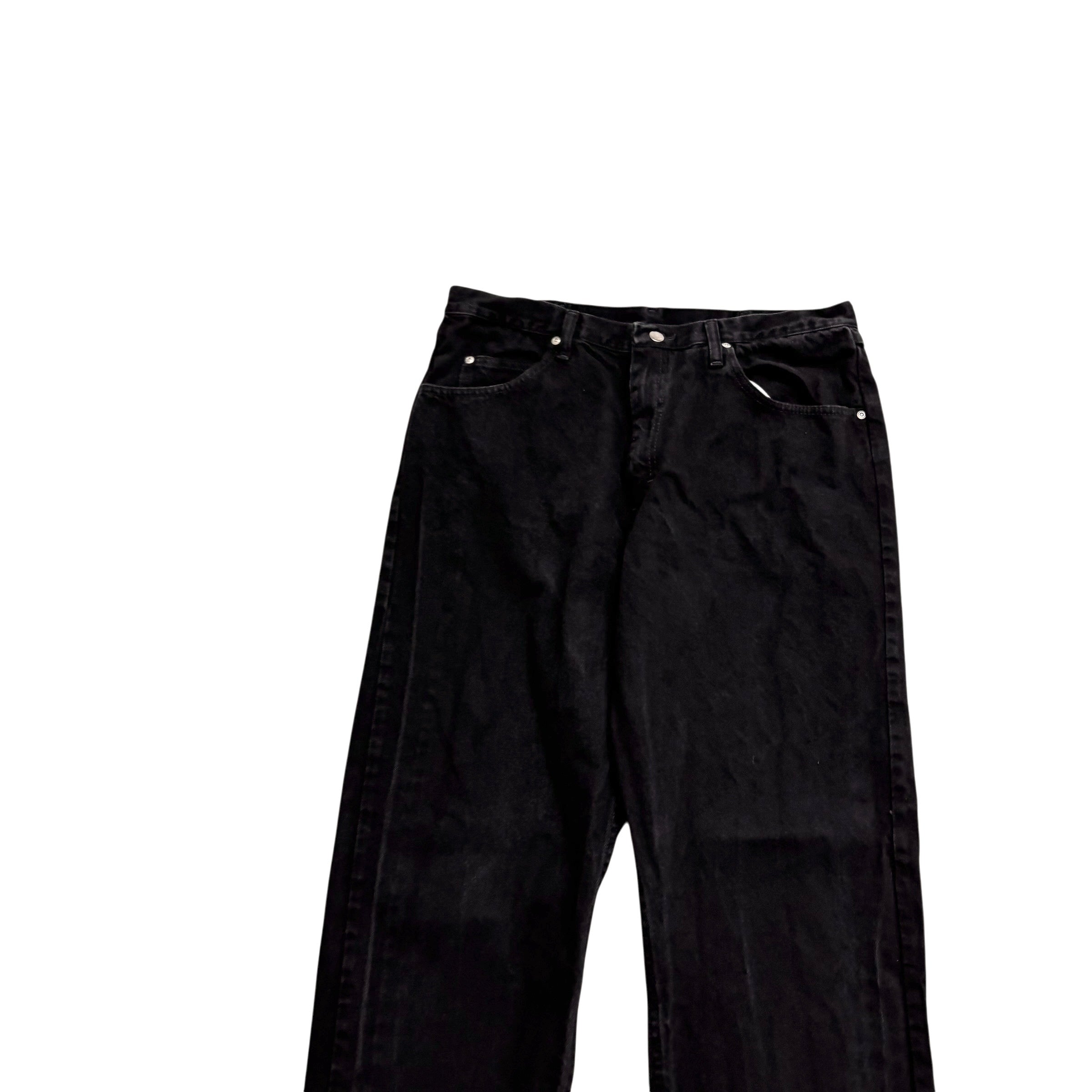 Wrangler Jeans W36 L34 Mens Black Baggy Relaxed Straight Fit Denim