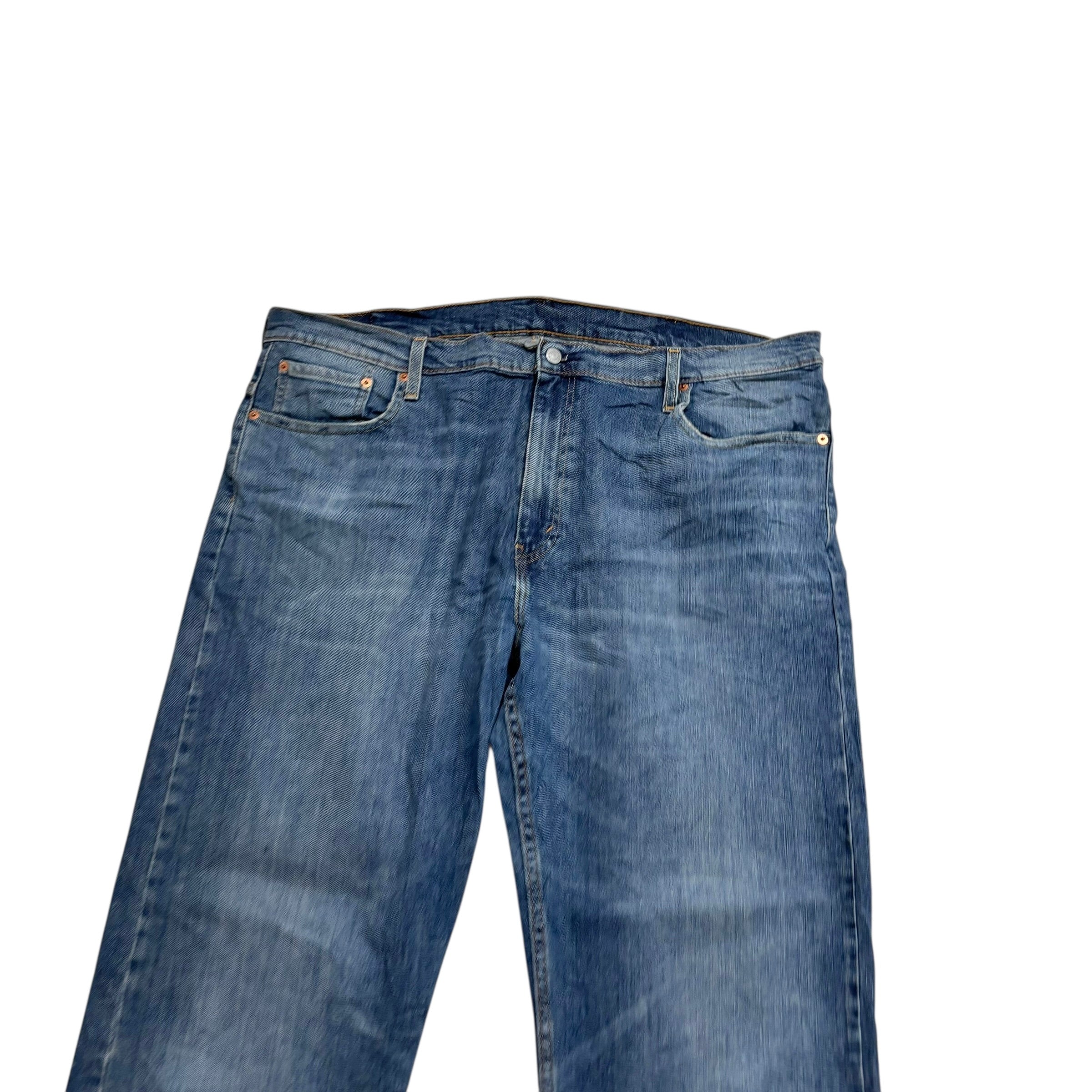 Levis 569 Jeans W42 L30 Mens Mid Blue Baggy Relaxed Straight Fit Stretch Denim