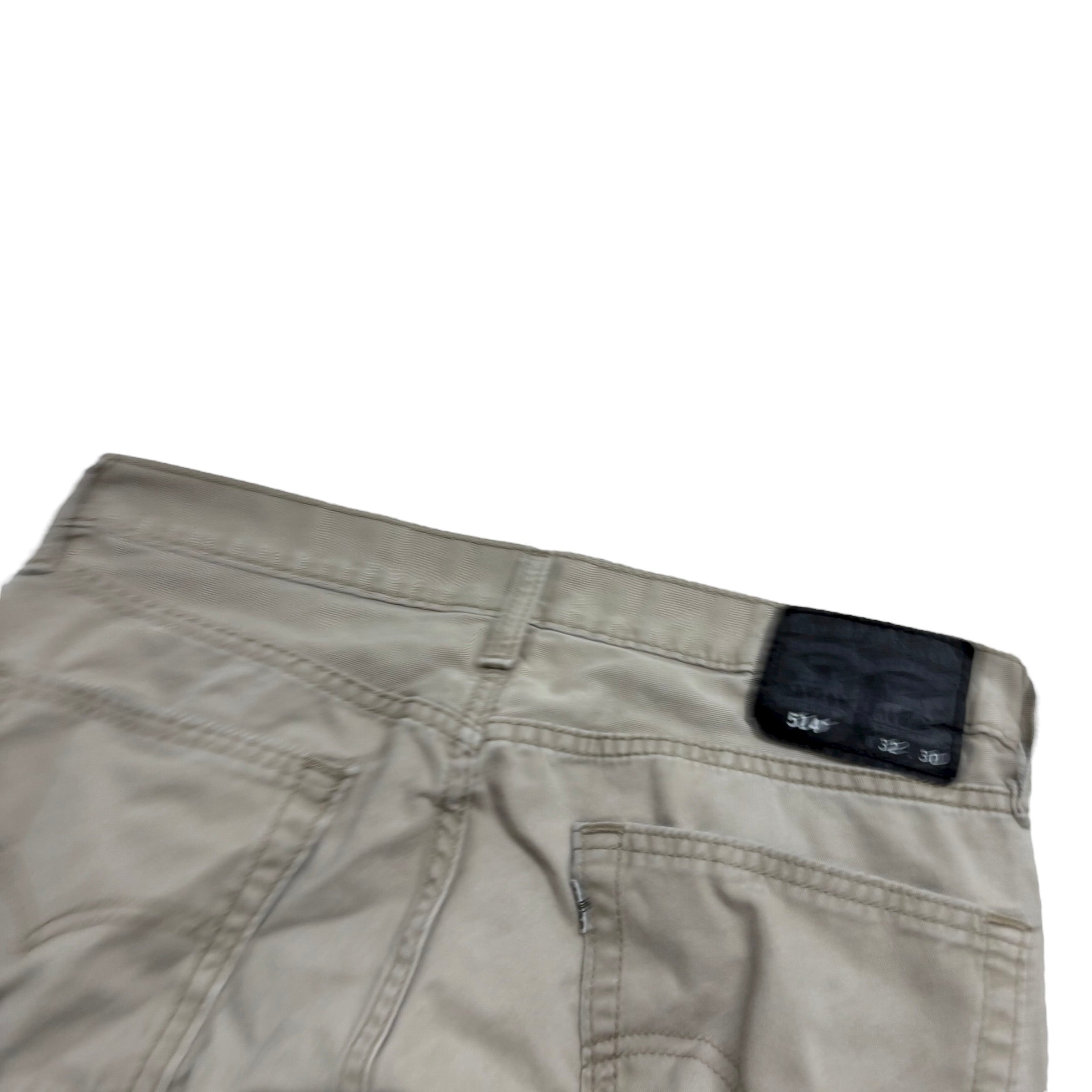 Levis 514 Trousers W32 L29 Mens Cream Regular Straight Fit Pants (E)