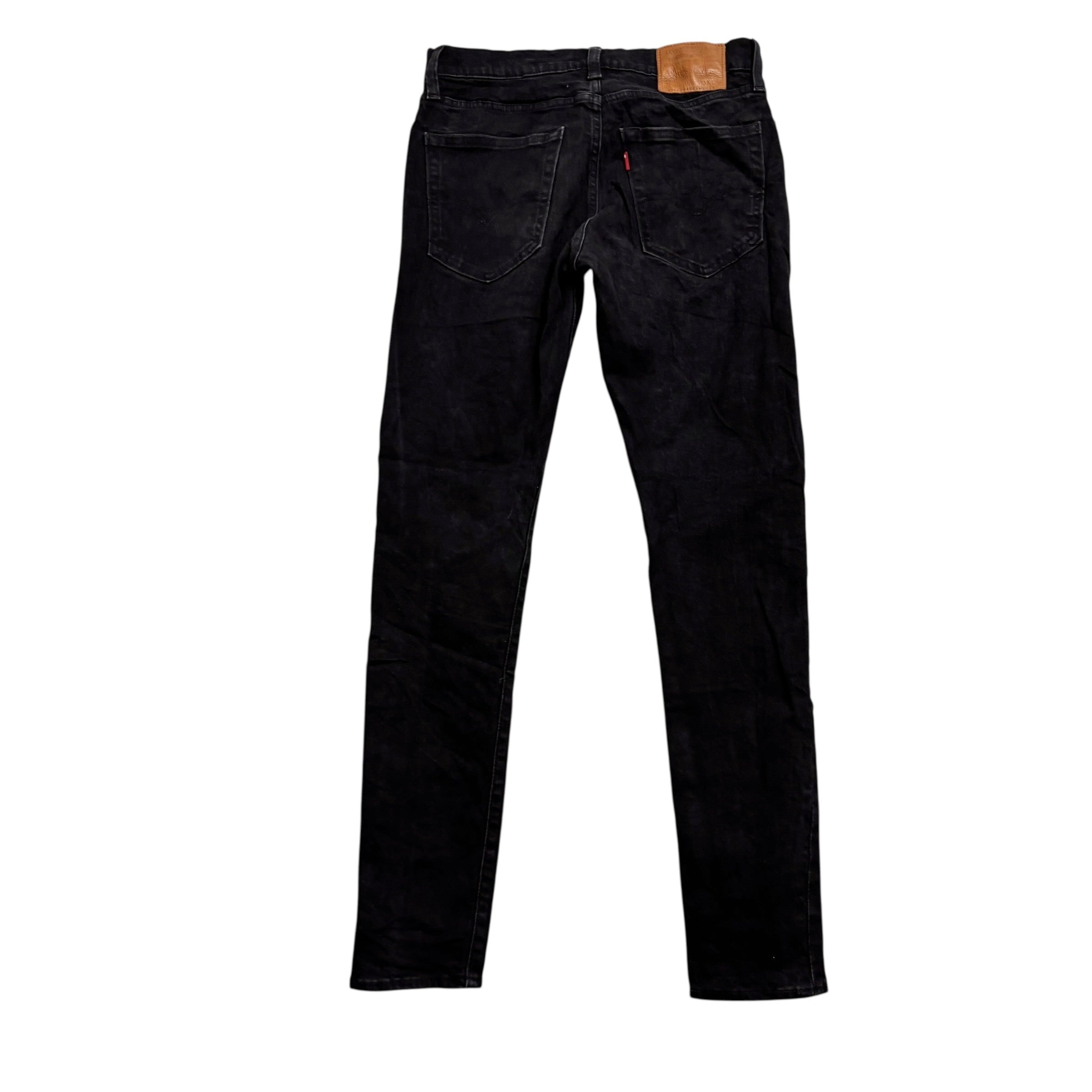 Levis Skinny Taper Jeans W30 L31 Mens Black Stretch Premium Denim (E)