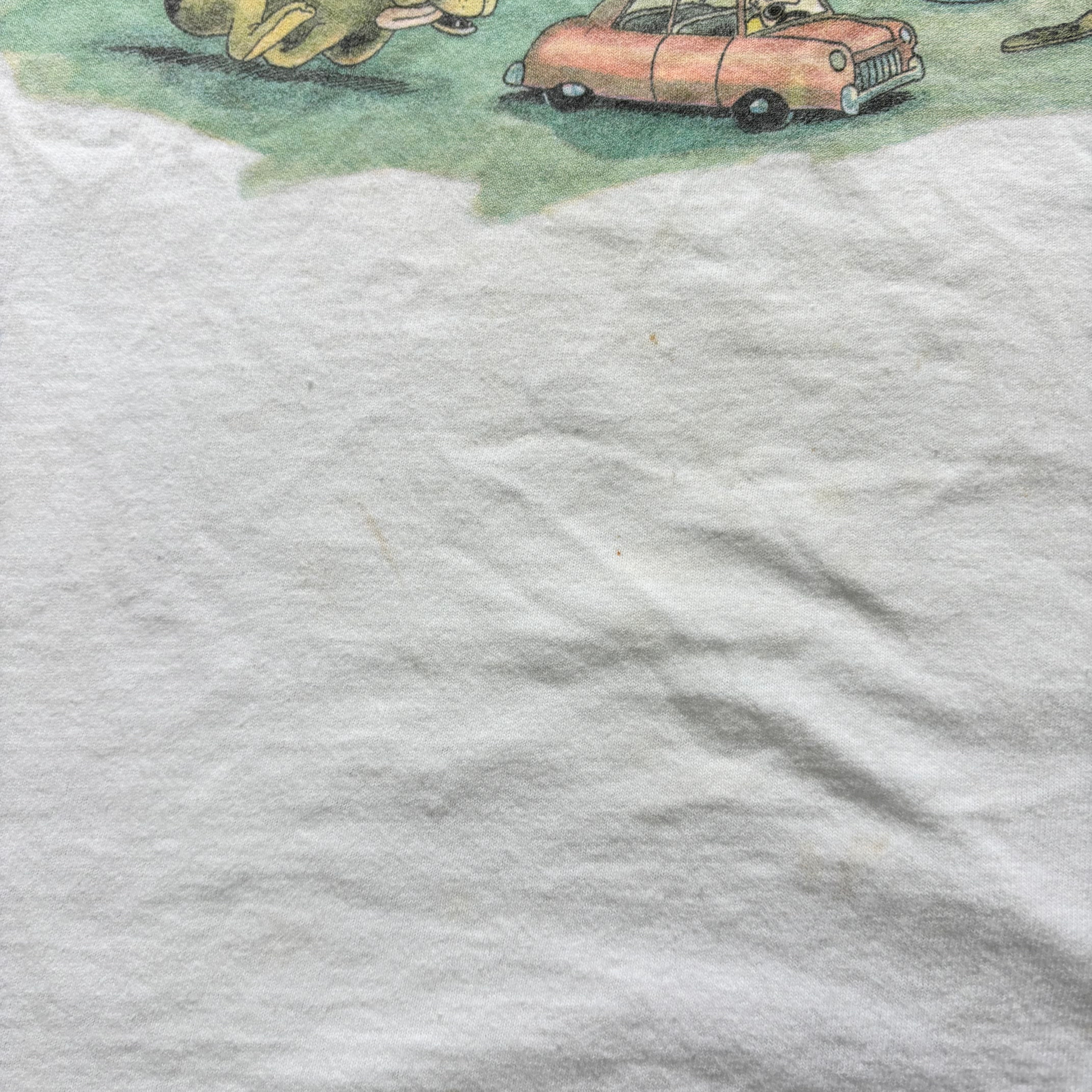 Vintage T Shirt Mens Large White Single Stitch Graphic Print 90s USA Dogs (F)