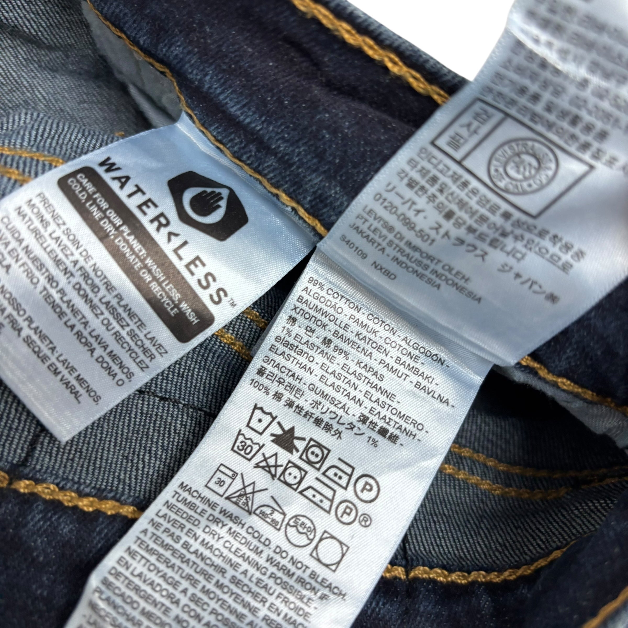 Levis 511 Jeans W30 L30 Mens Dark Blue Slim Fit Stretch Denim (E)