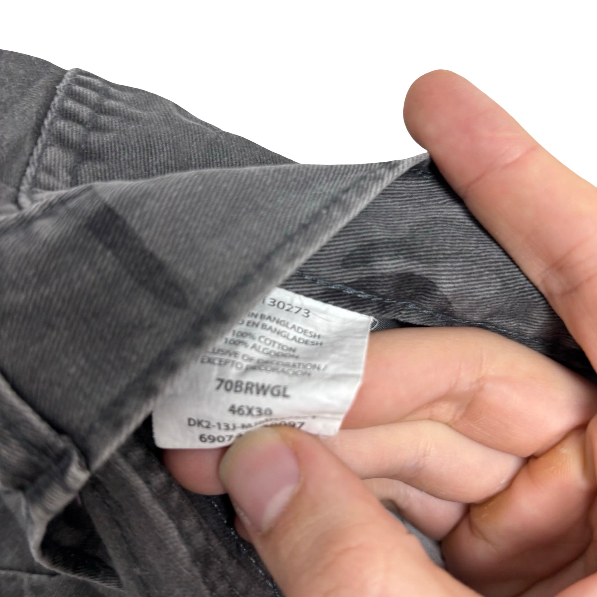 Wrangler Cargo Trousers W46 L30 Mens Grey Camo Relaxed Straight Fit (E)