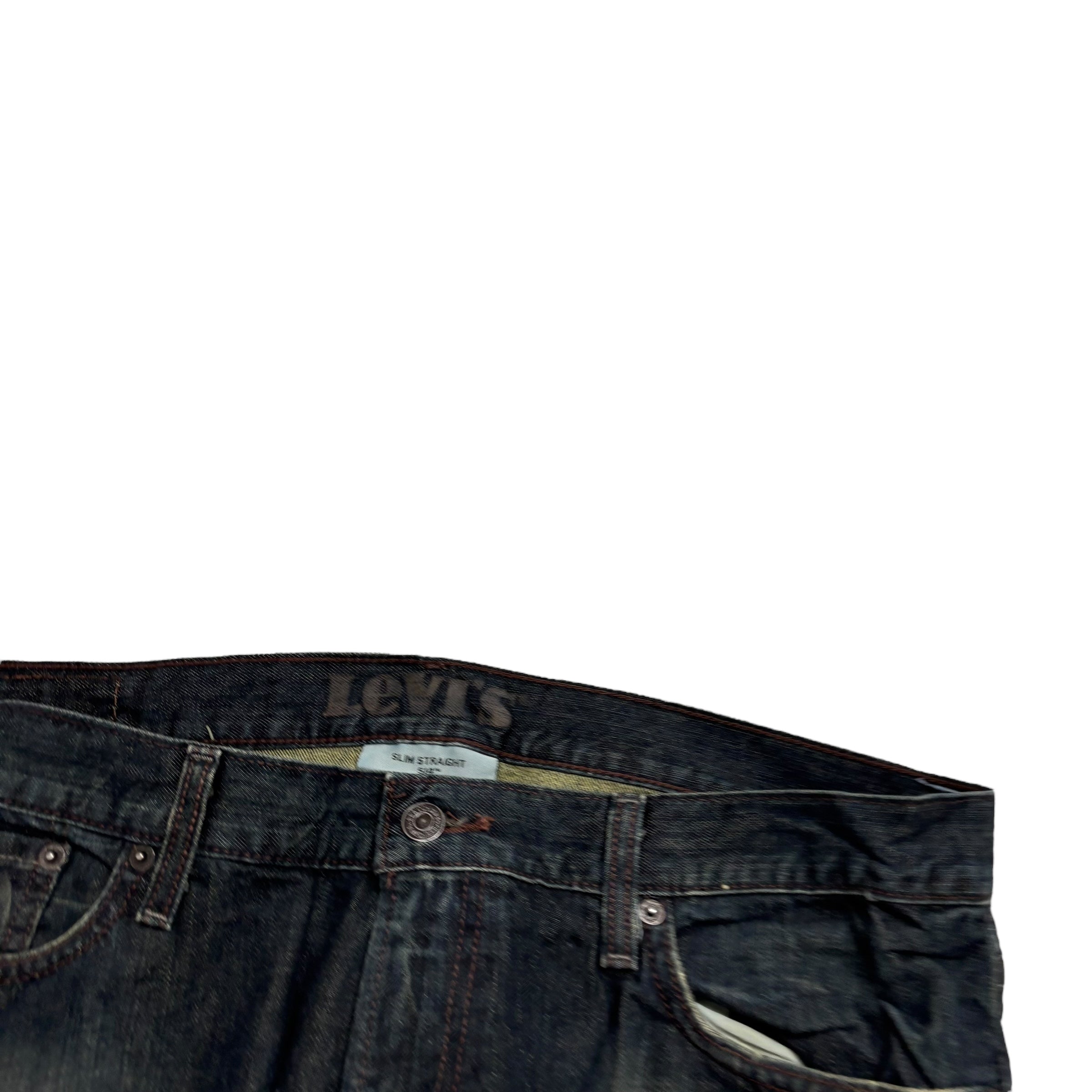 Levis 514 Jeans W36 L30 Mens Dark Blue Relaxed Straight Fit Vintage Denim (E)