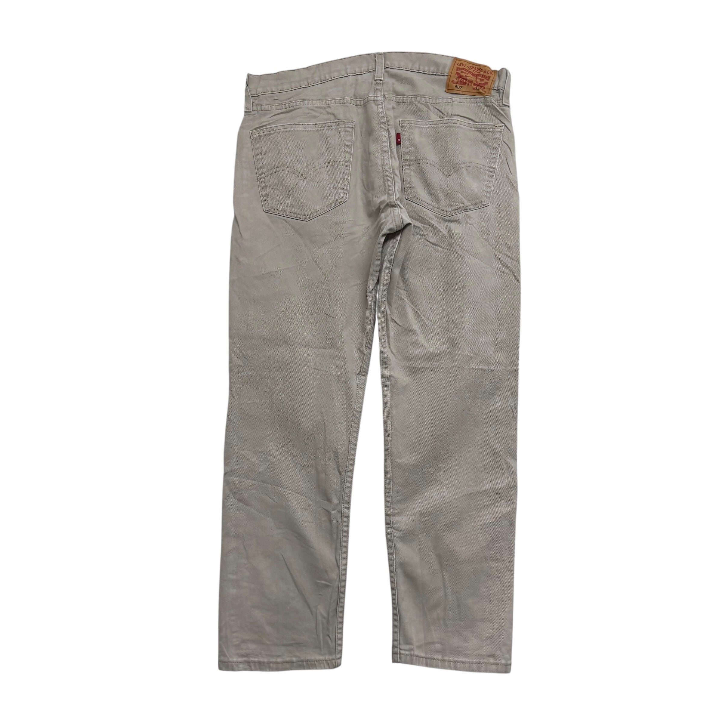 Levis 502 Jeans W35 L28 Mens Stone Regular Tapered Fit Stretch Denim (E)