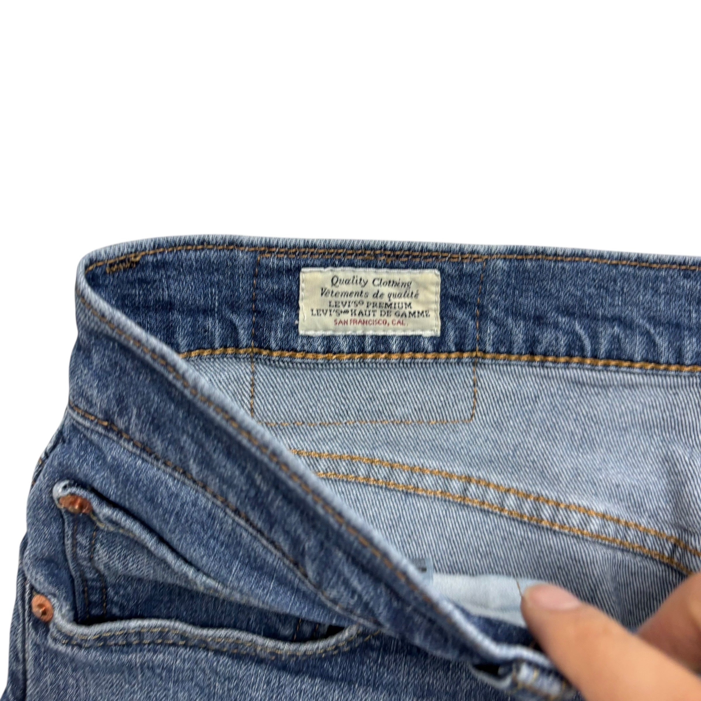 Levis 512 Jeans W33 L32 Mens Mid Blue Slim Tapered Fit Stretch Premium Denim