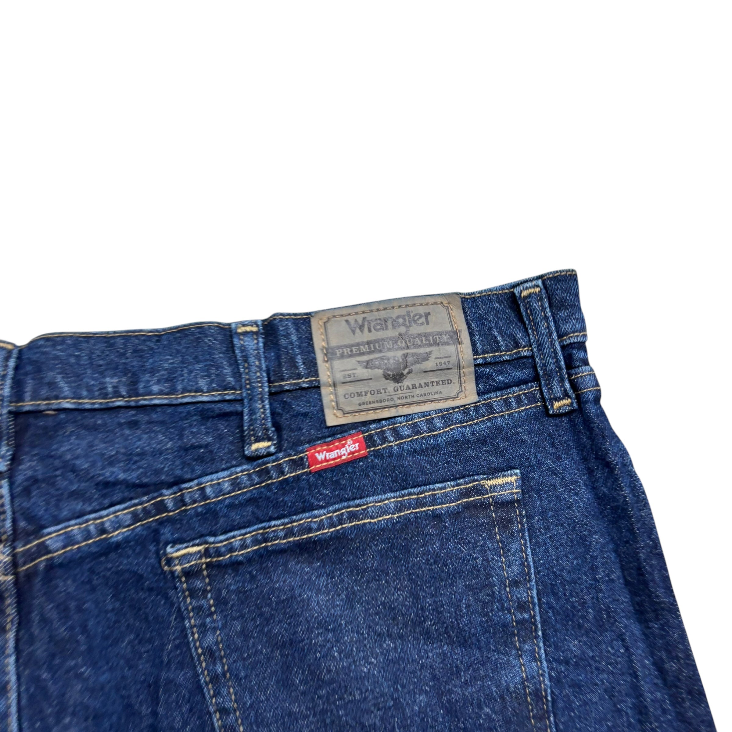 Wrangler Baggy Jorts W40 Mens Denim Shorts Dark Blue Relaxed Fit Stretch (E)