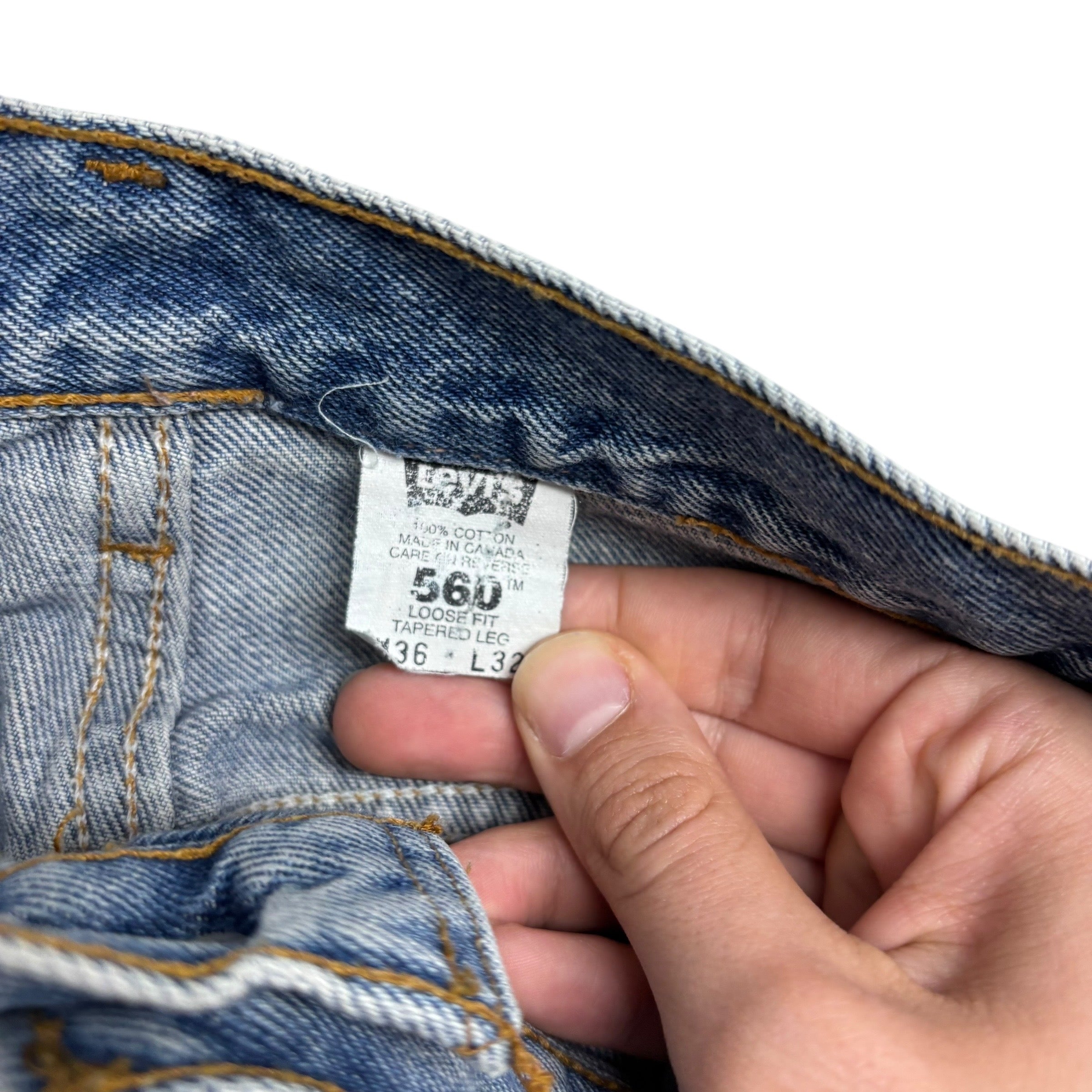 Levis 560 Jeans W36 L32 Mens Mid Blue Baggy Relaxed Tapered Fit Vintage Denim