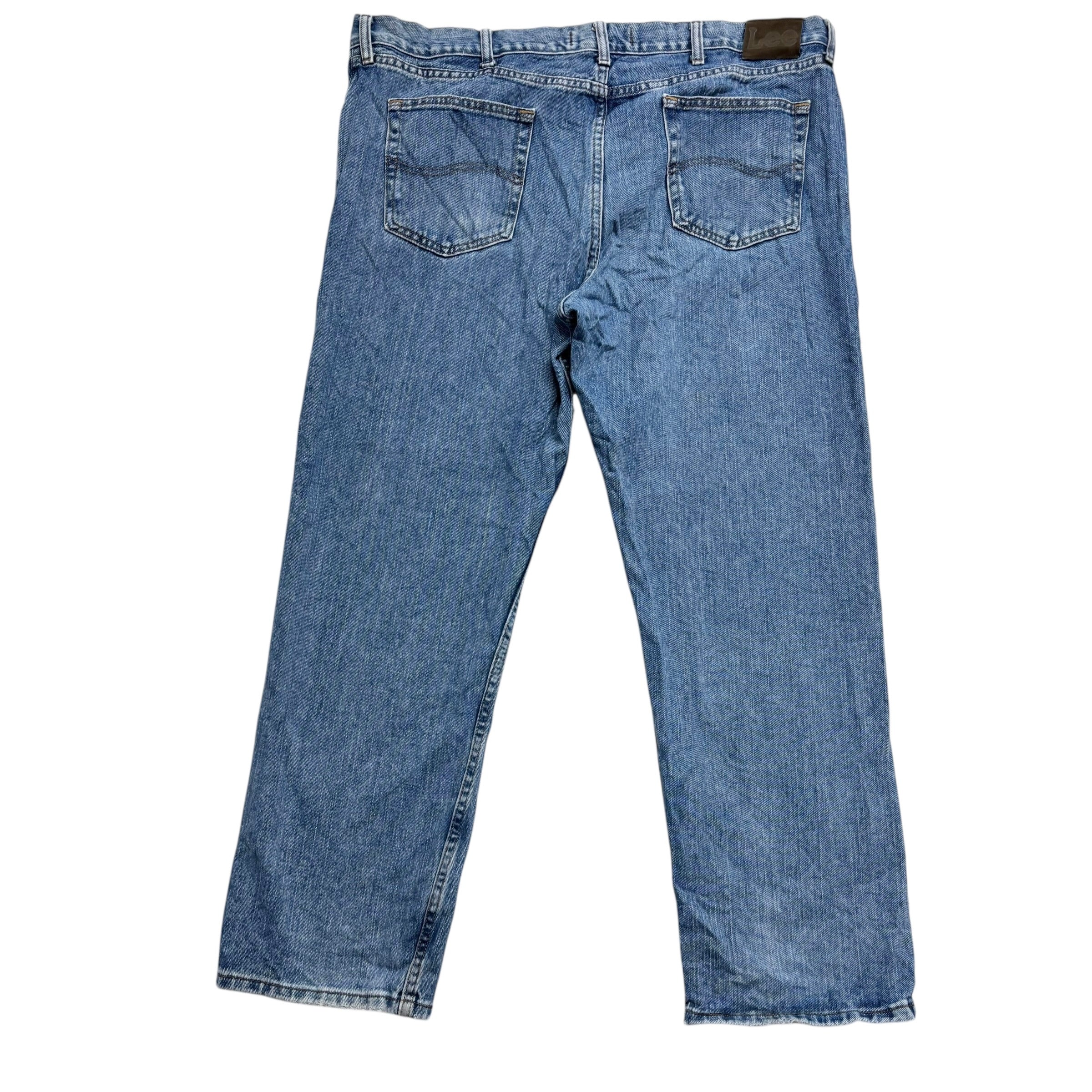 Lee Jeans W42 L30 Mens Mid Blue Regular Straight Fit Denim