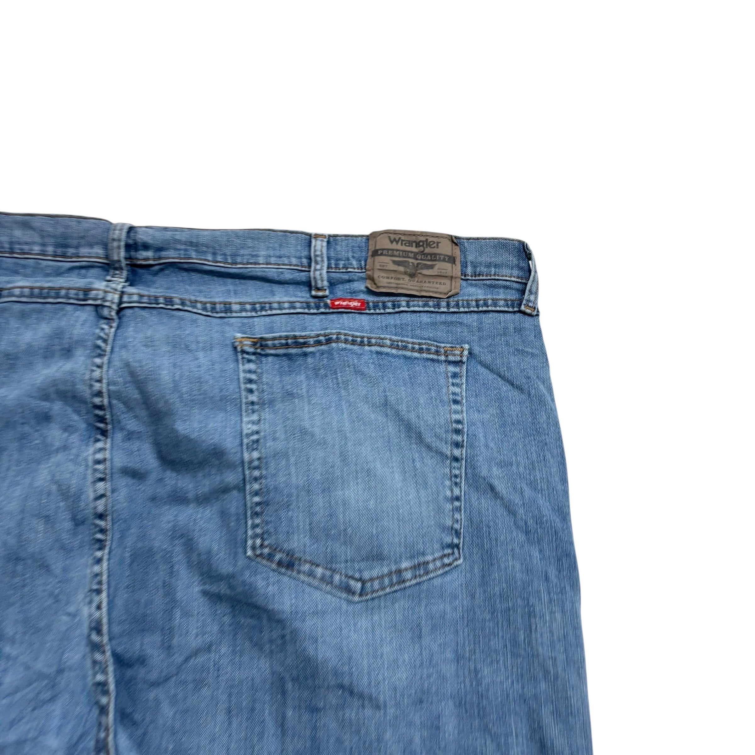 Wrangler Jeans W48 L30 Mens Light Blue Relaxed Straight Fit Stretch Denim