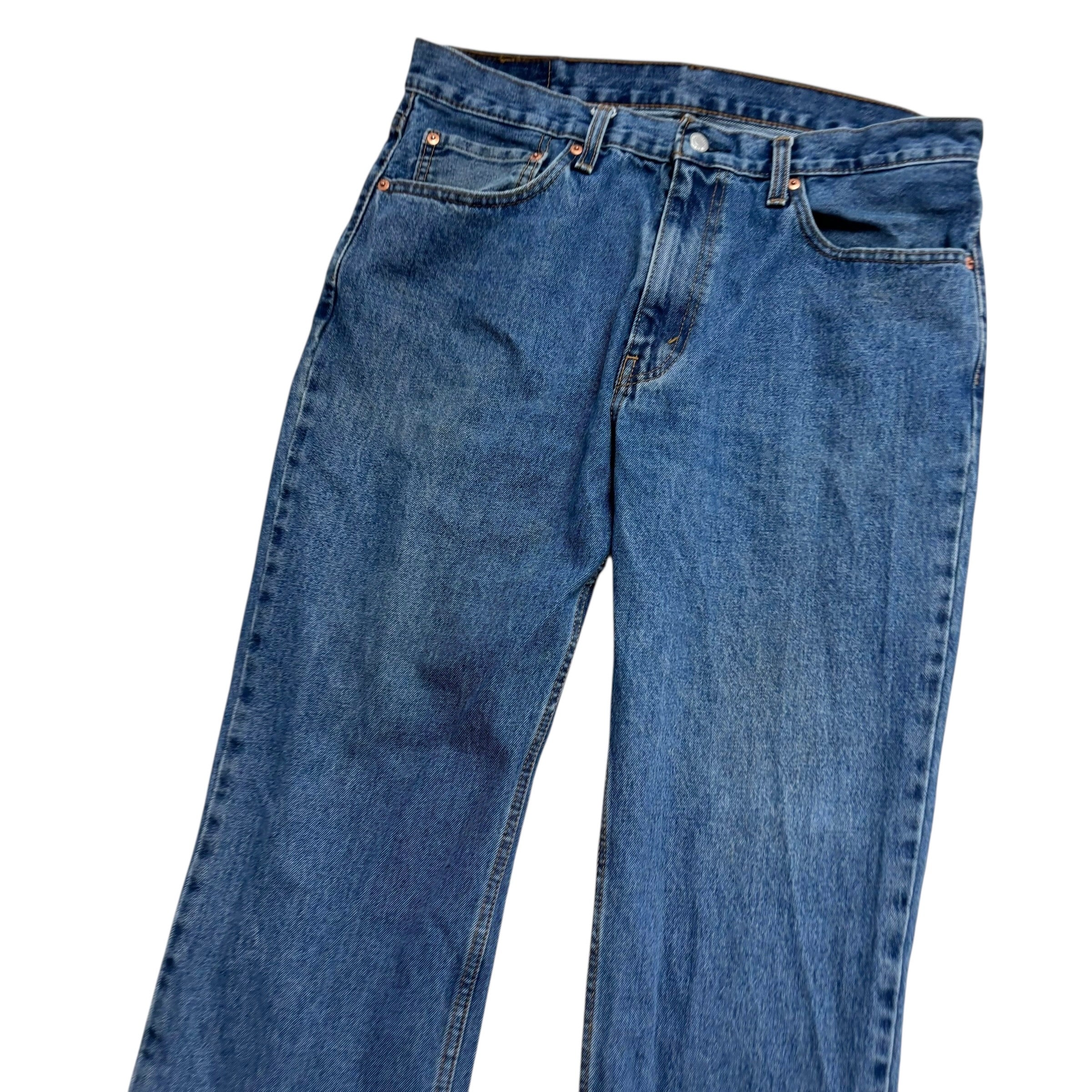 Levis 516 Jeans W36 L30 Mens Mid Blue Slim Straight Fit Denim