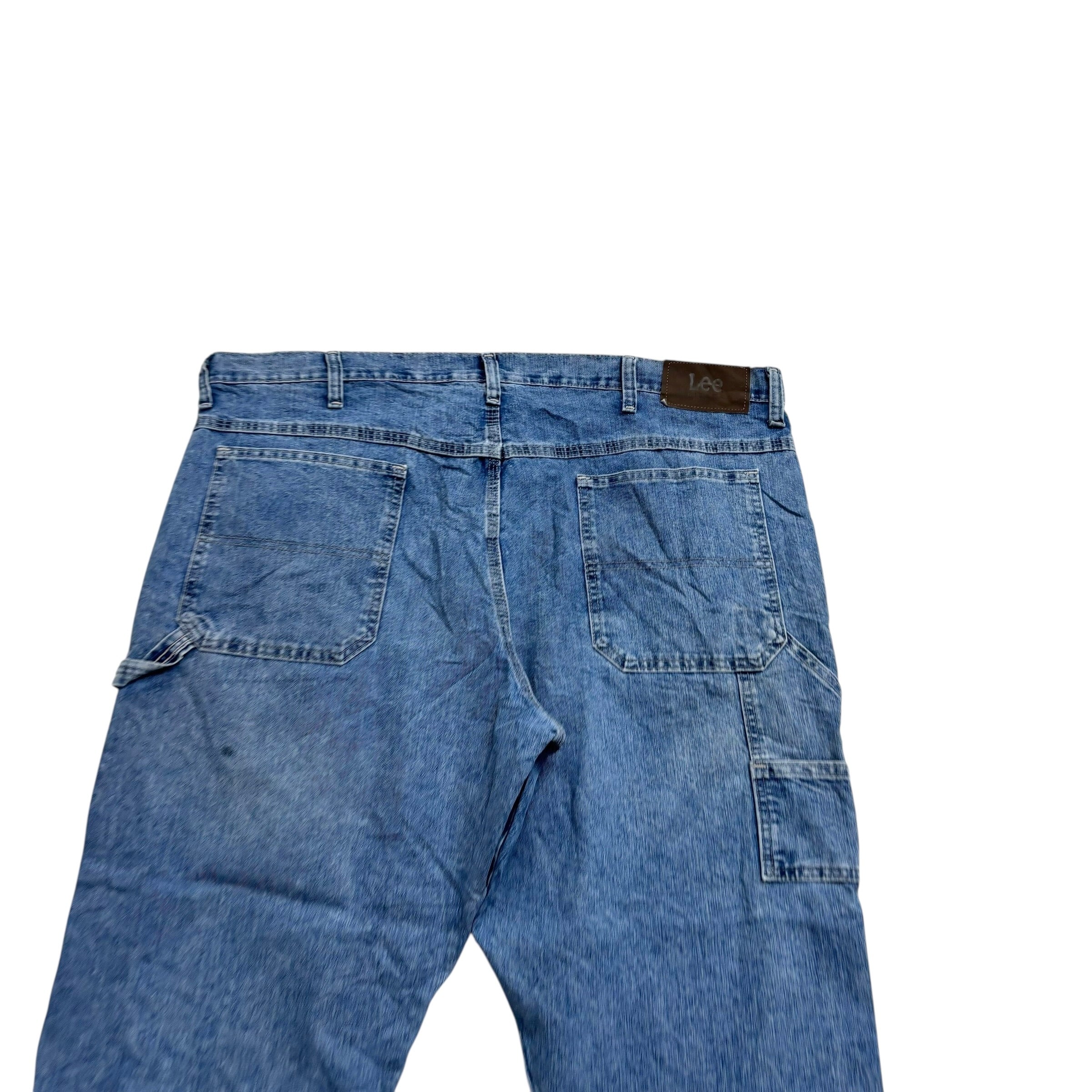 Lee Carpenter Jeans W42 L29 Mens Light Blue Relaxed Straight Fit Denim