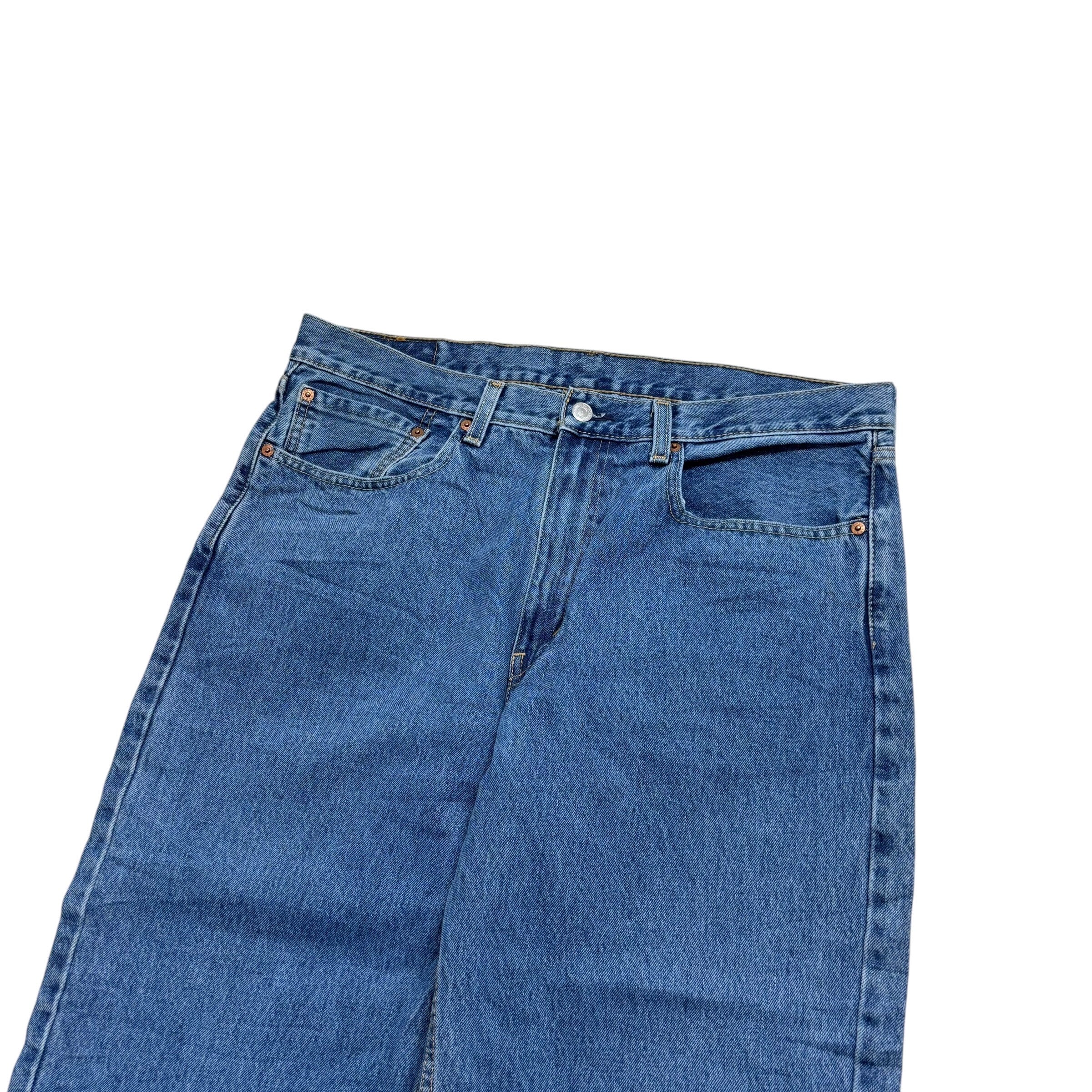 Levis 550 Jeans W36 L25 Mens Mid Blue Baggy Relaxed Straight Fit Denim (E)