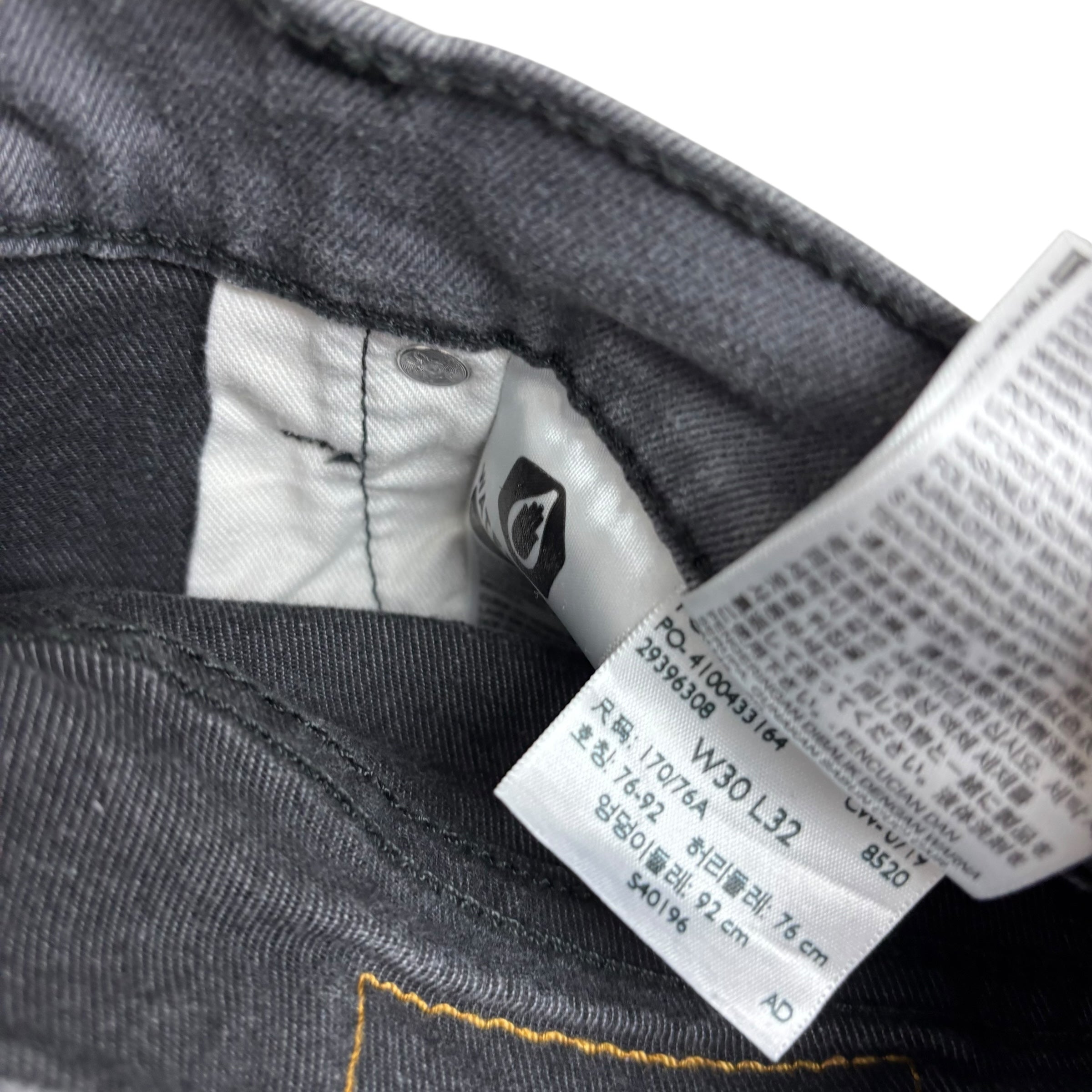 Levis 511 Jeans W30 L30 Mens Grey Slim Fit Stretch Denim (E)