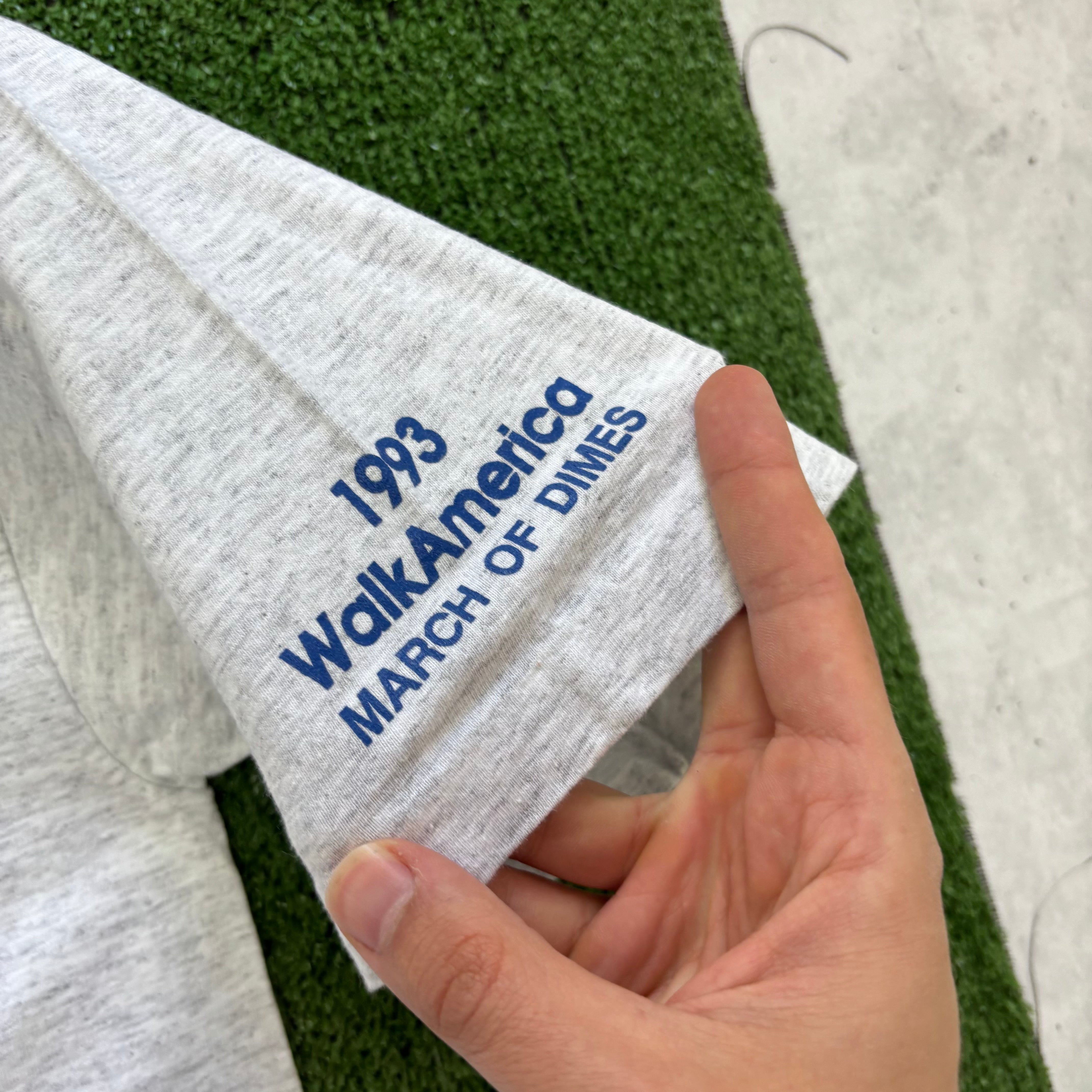 Vintage T Shirt Mens Medium Grey Single Stitch Graphic Print 90s USA (E)