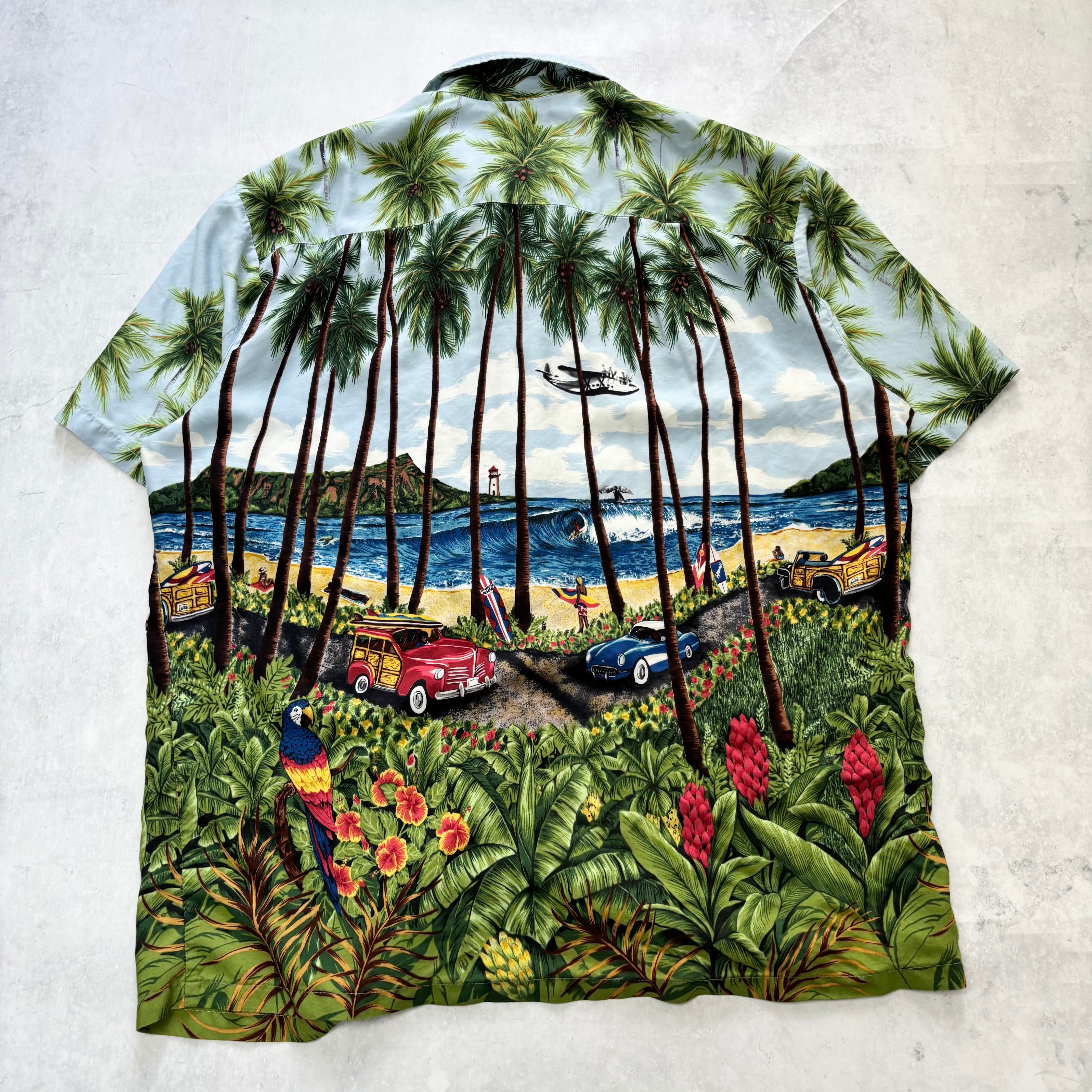 Vintage Hawaiian Shirt Mens XL Multicoloured Floral Aloha Short Sleeve Rayon (E)