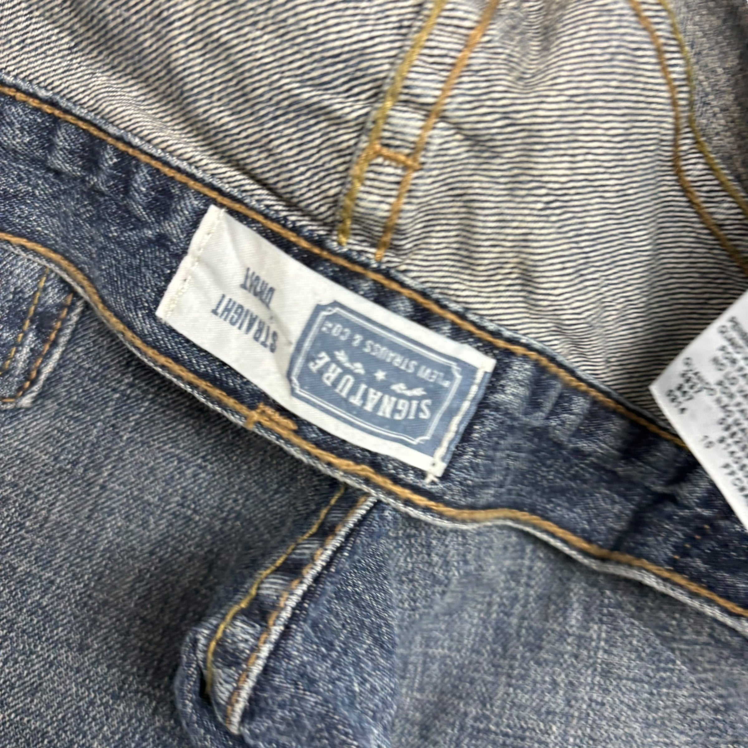 Levis Signature Jeans W34 L34 Mens Mid Blue Relaxed Straight Fit Vintage (E)