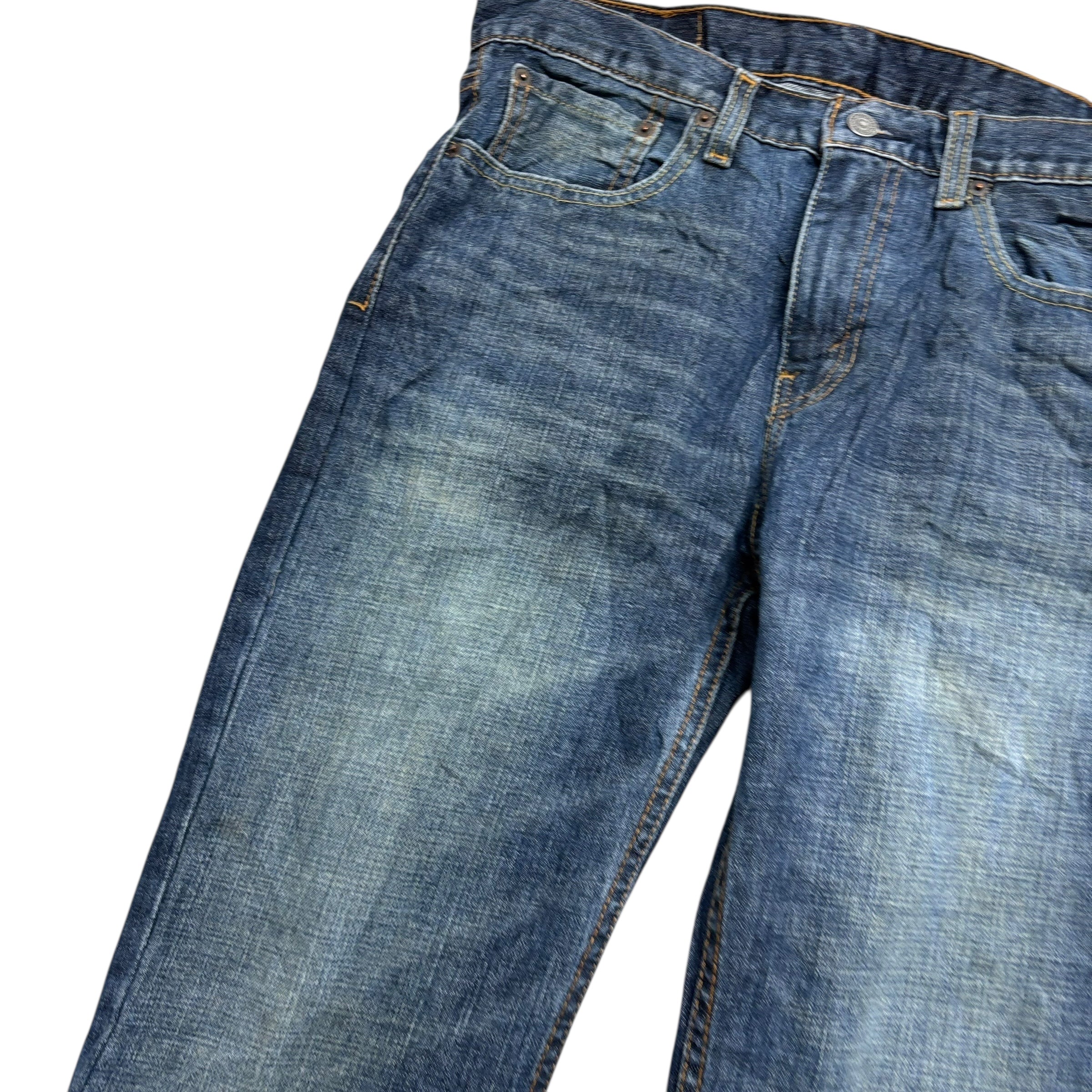 Levis 527 Jeans W32 L34 Mens Dark Blue Slim Bootcut Fit Denim (F)