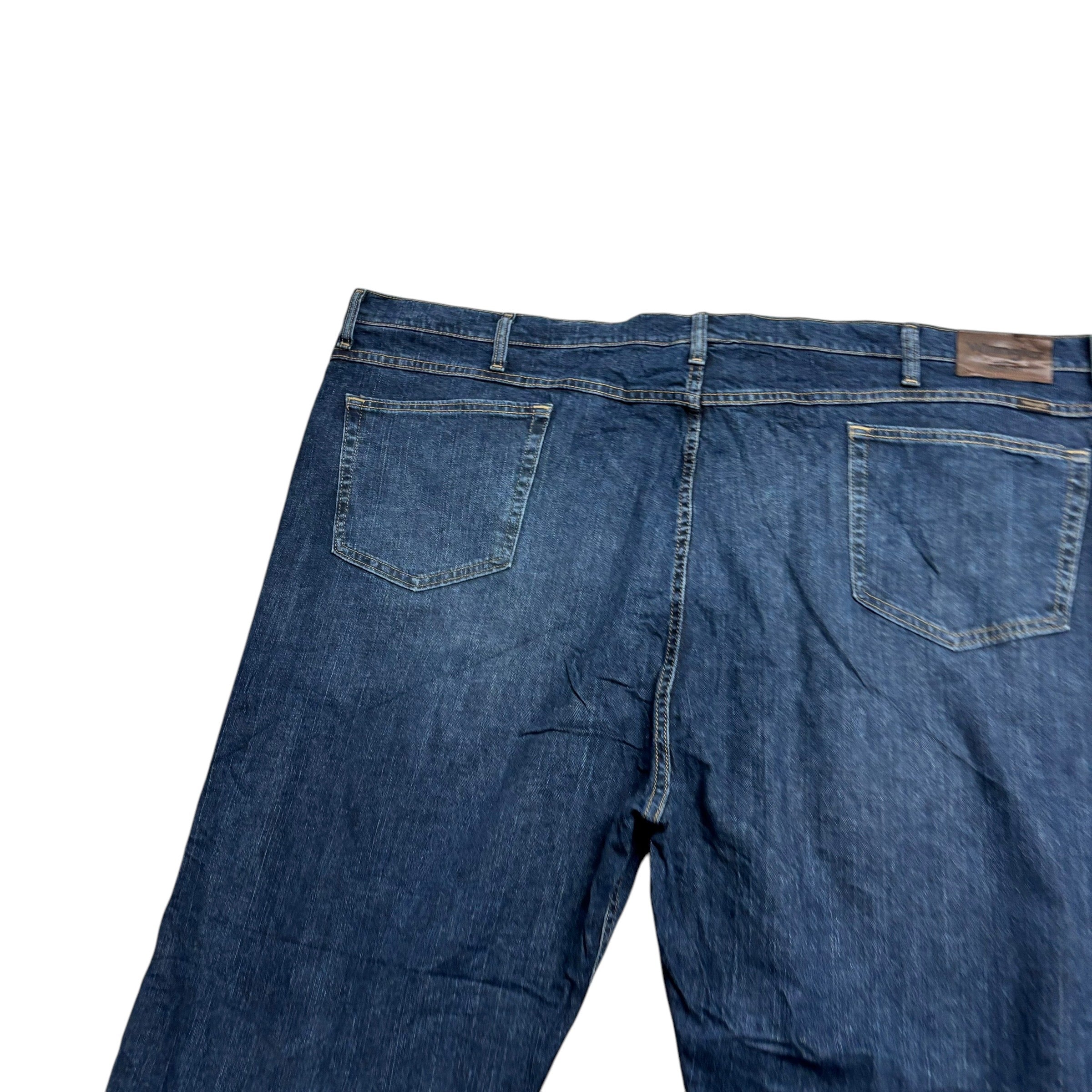 Wrangler Jeans W52 L32 Mens Dark Blue Relaxed Straight Fit Stretch Denim (E)