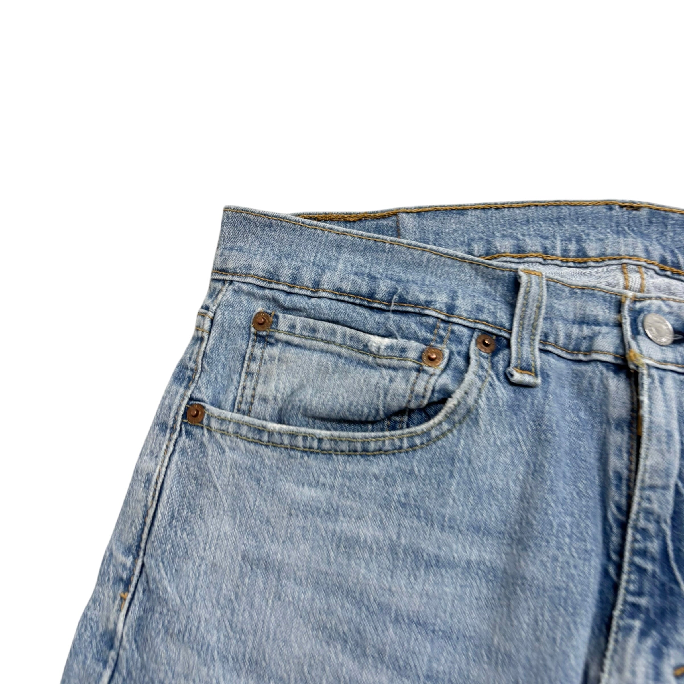 Levis 505 Jeans W34 L29 Mens Light Blue Regular Straight Fit Stretch Denim
