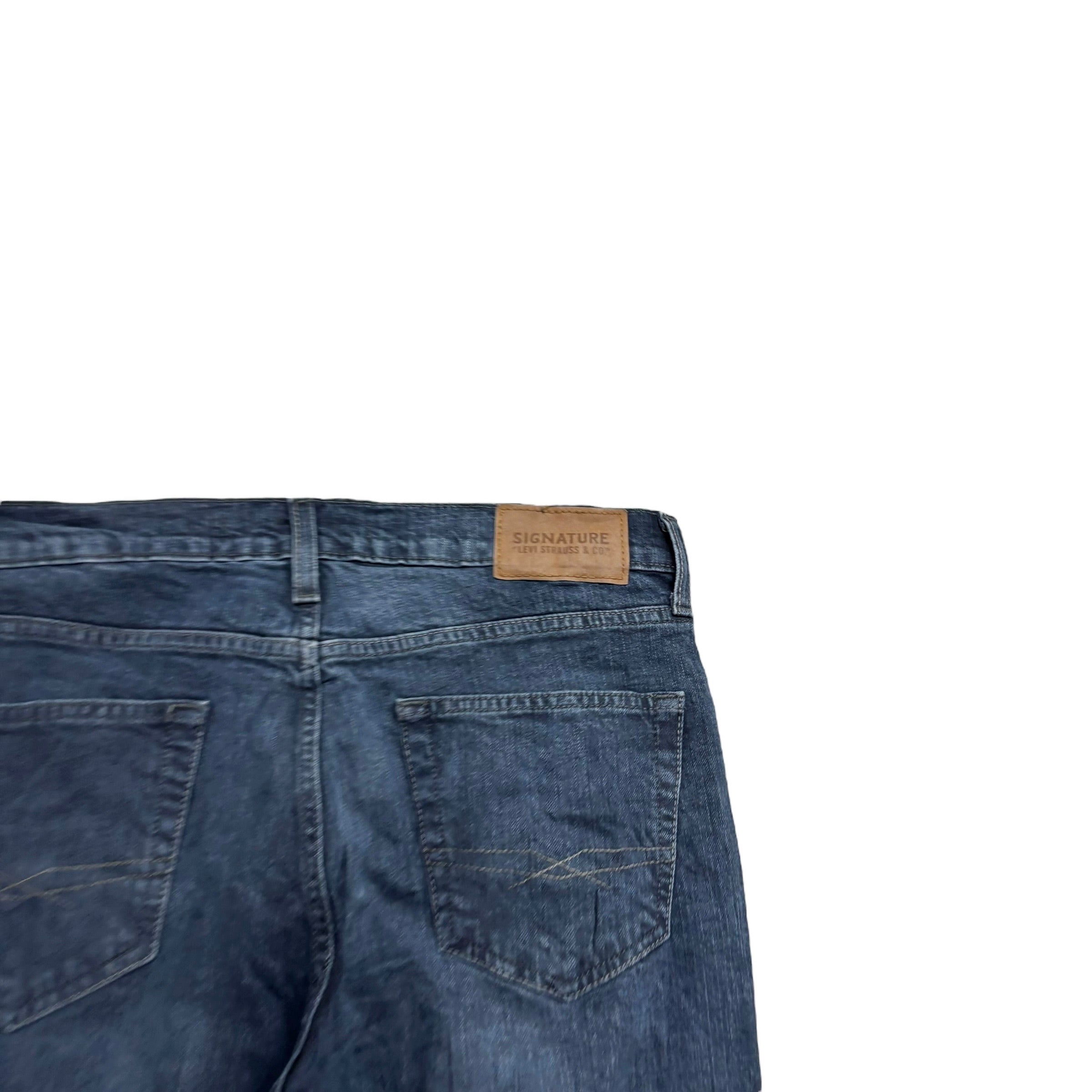Levis Signature Jeans W33 L30 Mens Navy Blue Slim Fit Stretch Denim (E)