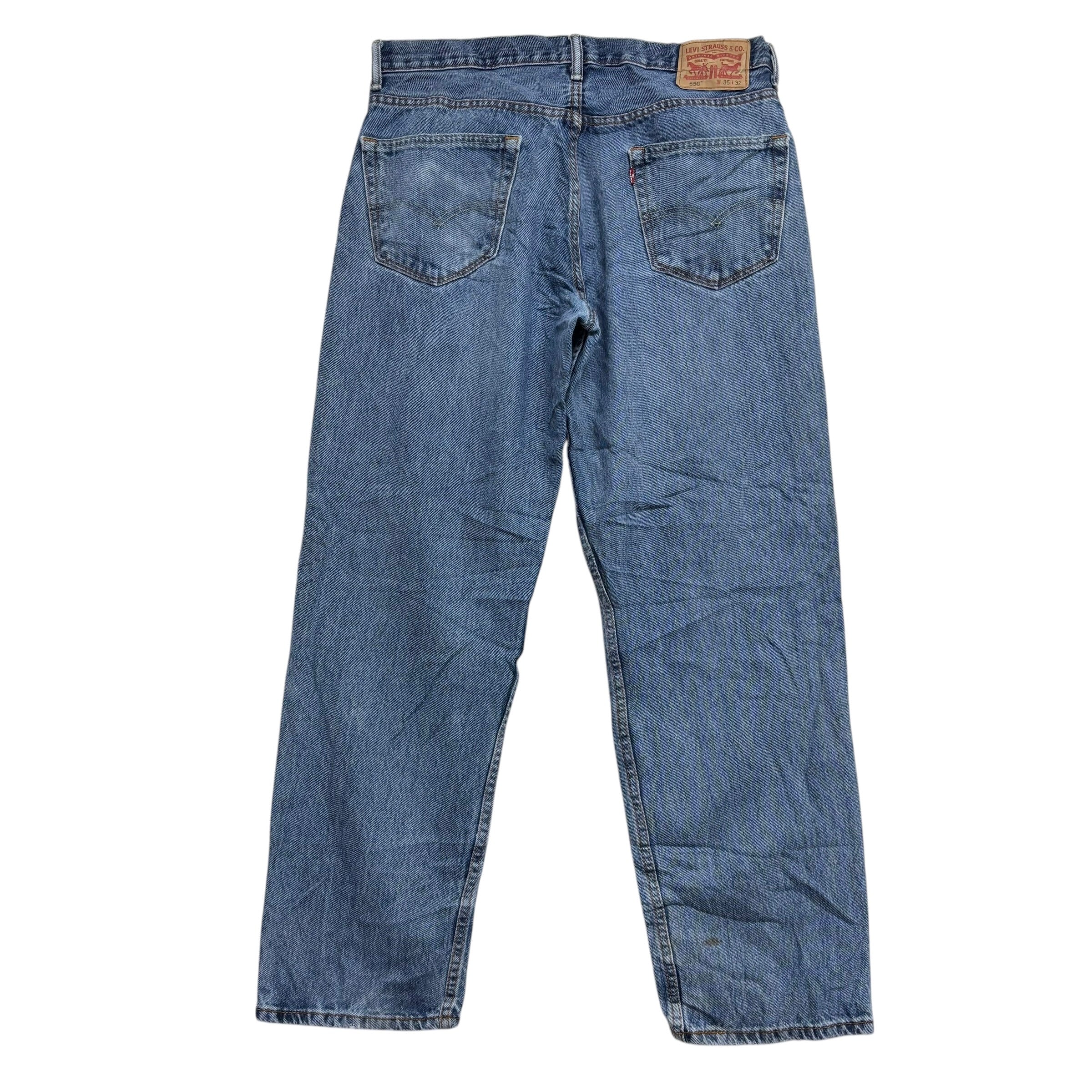 Levis 550 Jeans W36 L32 Mens Mid Blue Baggy Relaxed Straight Fit Denim