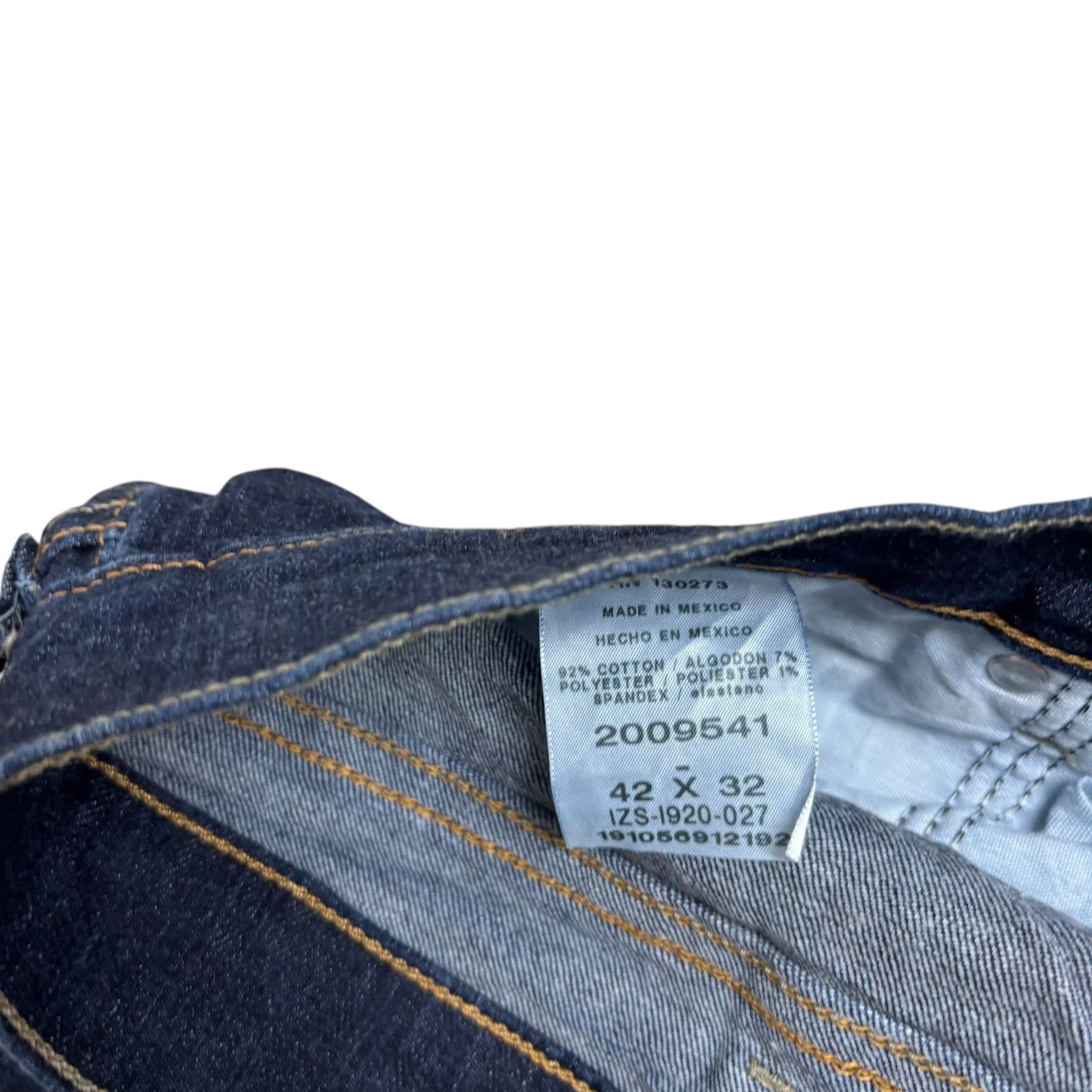 Lee Jeans W42 L32 Mens Dark Blue Regular Straight Fit Stretch Denim (E)