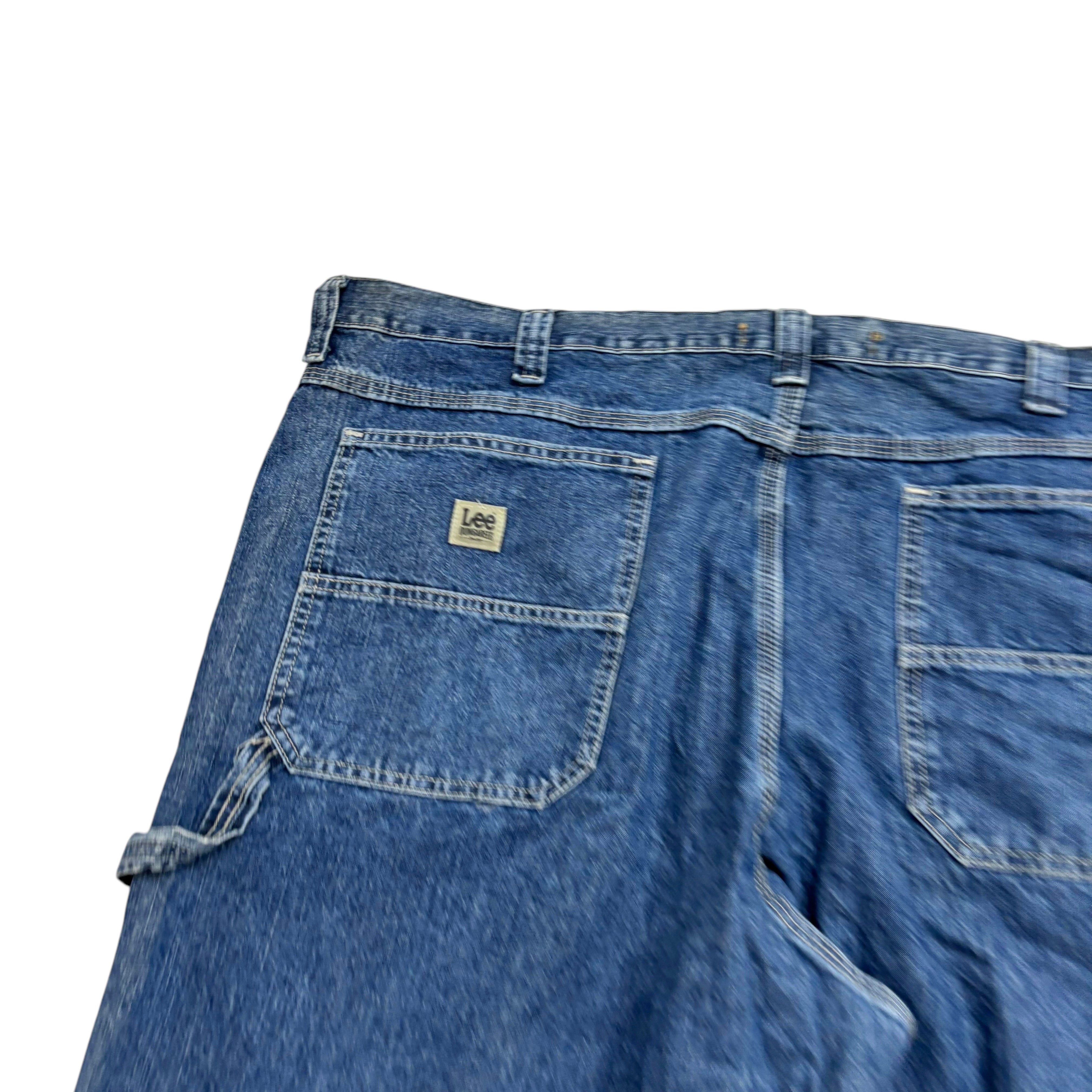 Lee Carpenter Jeans W46 L30 Mens Mid Blue Baggy Relaxed Straight Fit Denim (E)