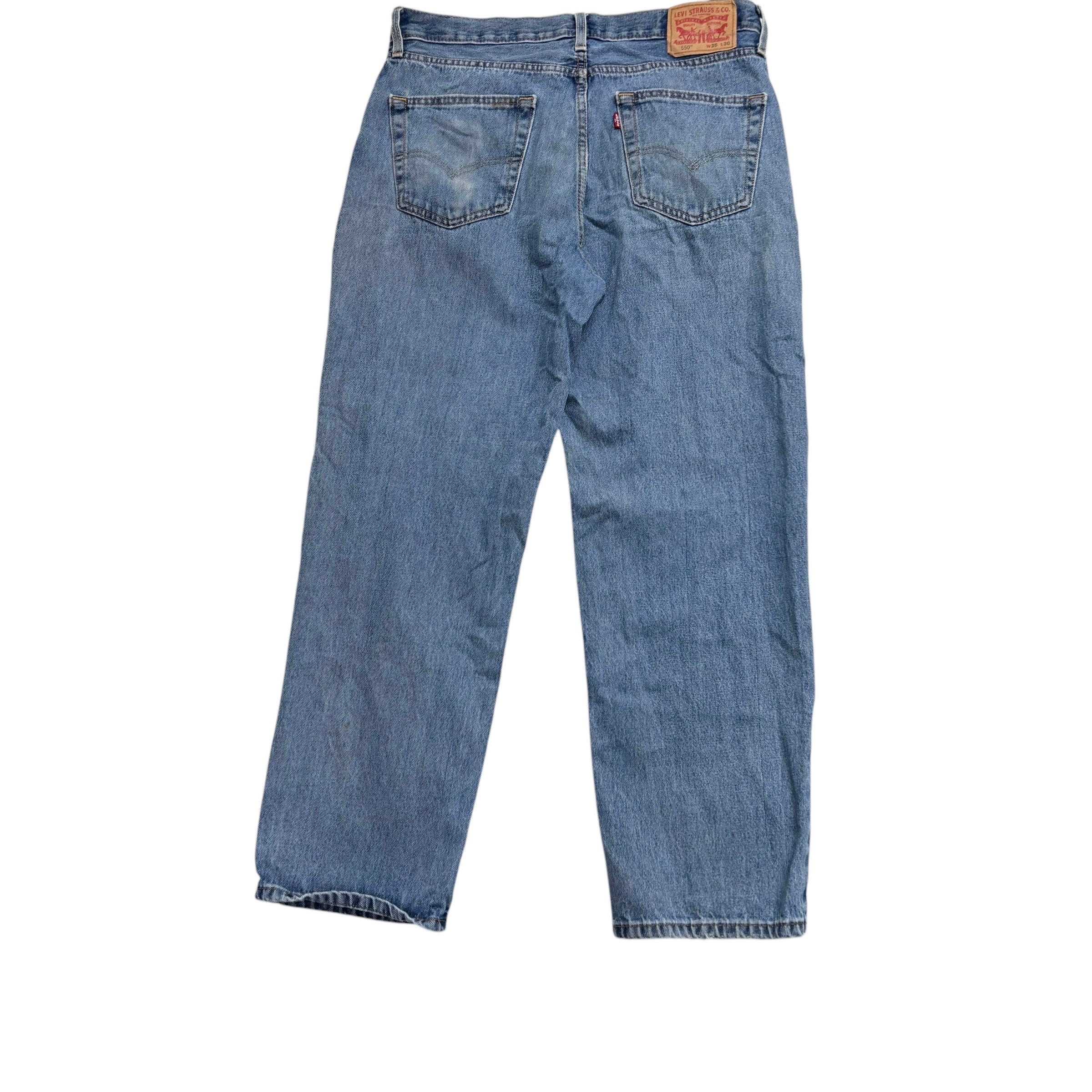 Levis 550 Jeans W35 L30 Mens Light Blue Baggy Relaxed Straight Fit Denim (F)
