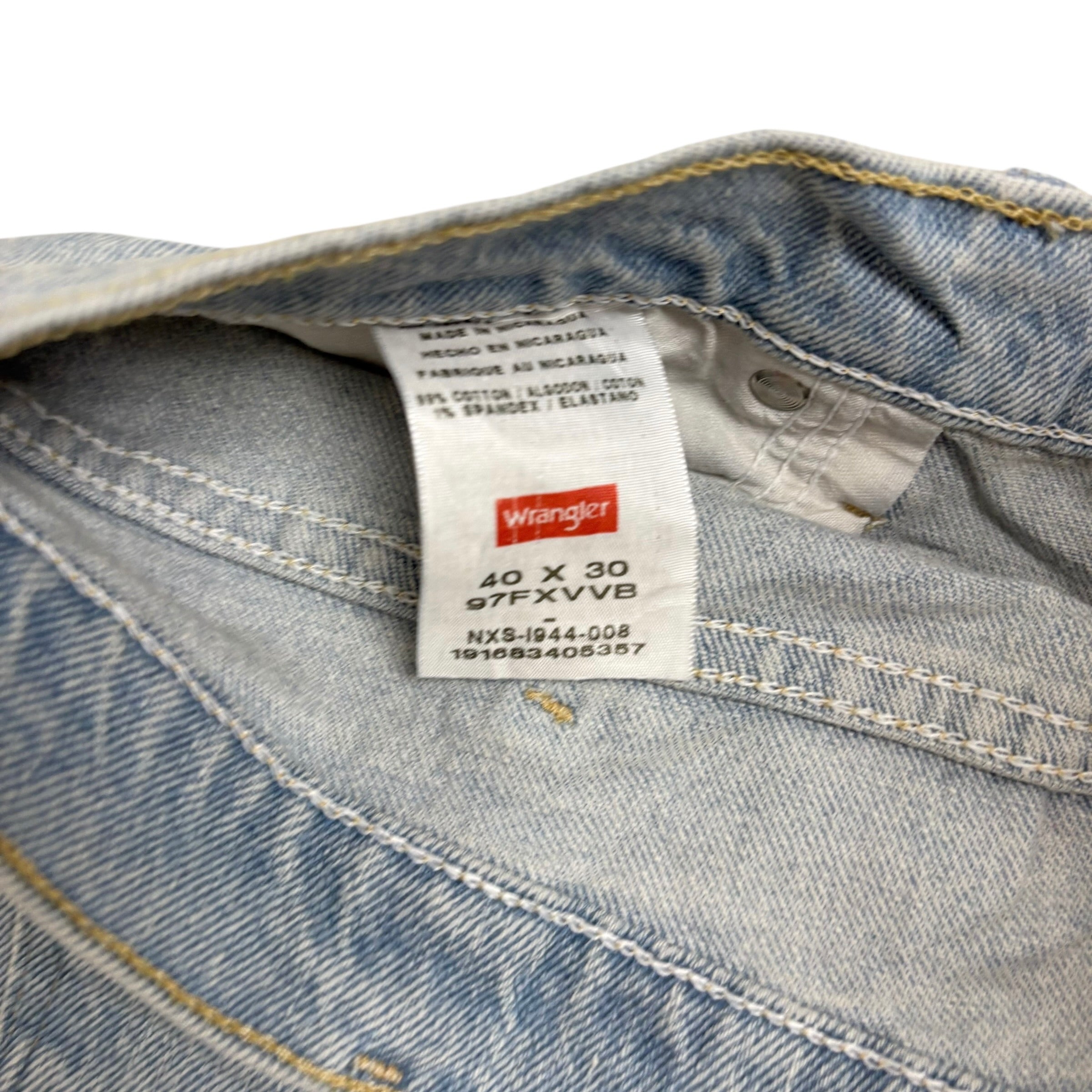 Wrangler Jeans W40 L30 Mens Light Blue Relaxed Straight Fit Stretch Denim