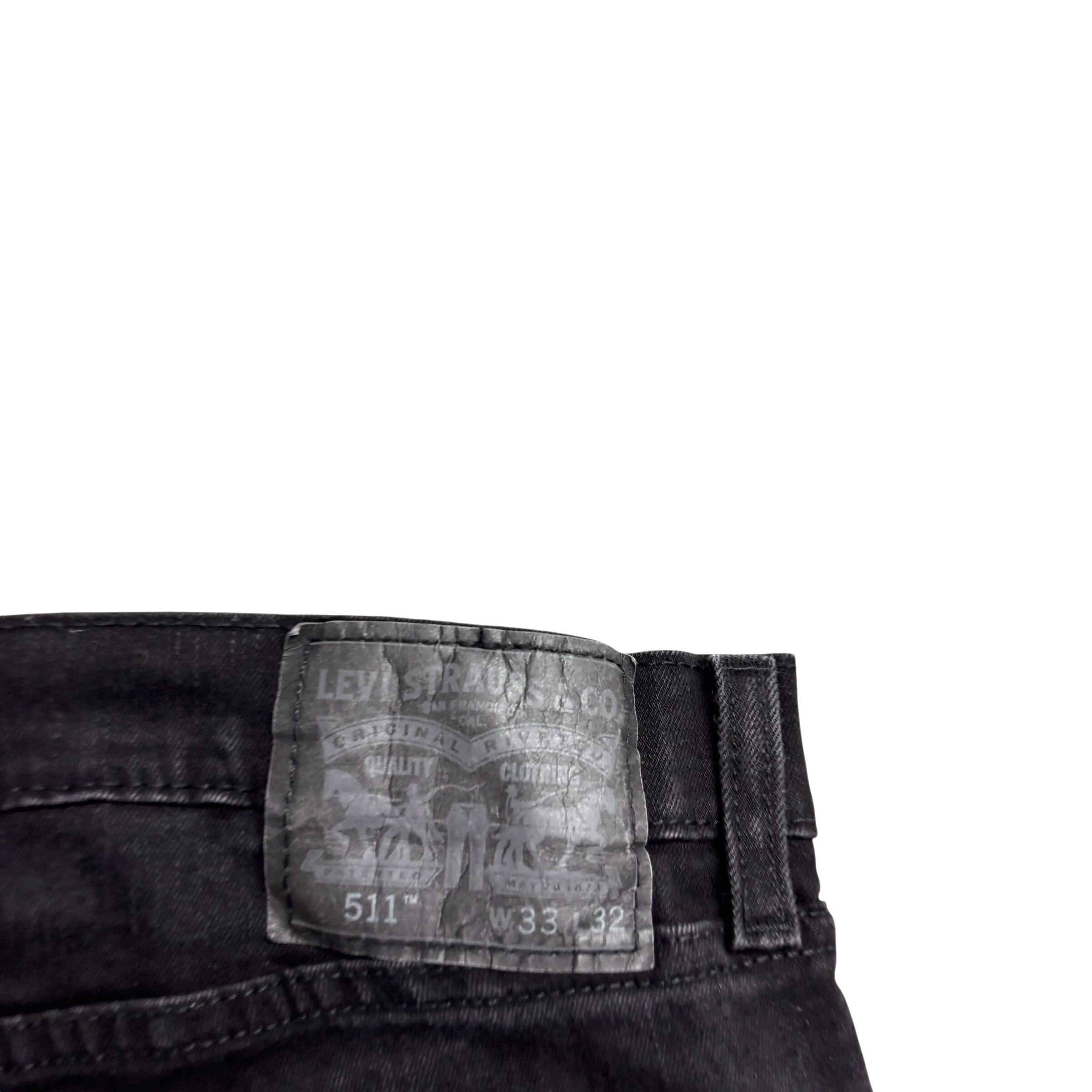 Levis 511 Jeans W33 L32 Mens Black Slim Fit Stretch Denim (E)