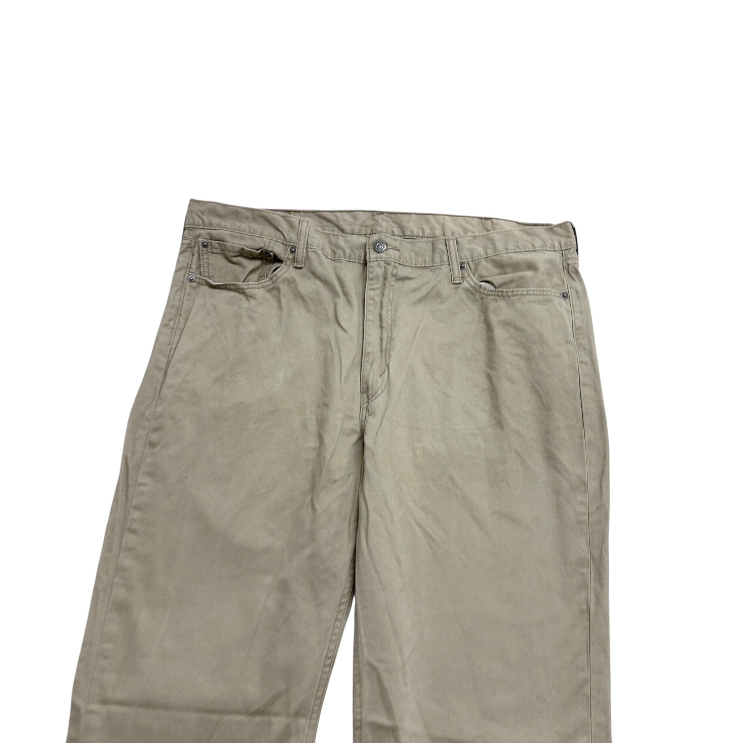 Levis 514 Trousers W42 L32 Mens Cream Regular Straight Fit Cotton Pants