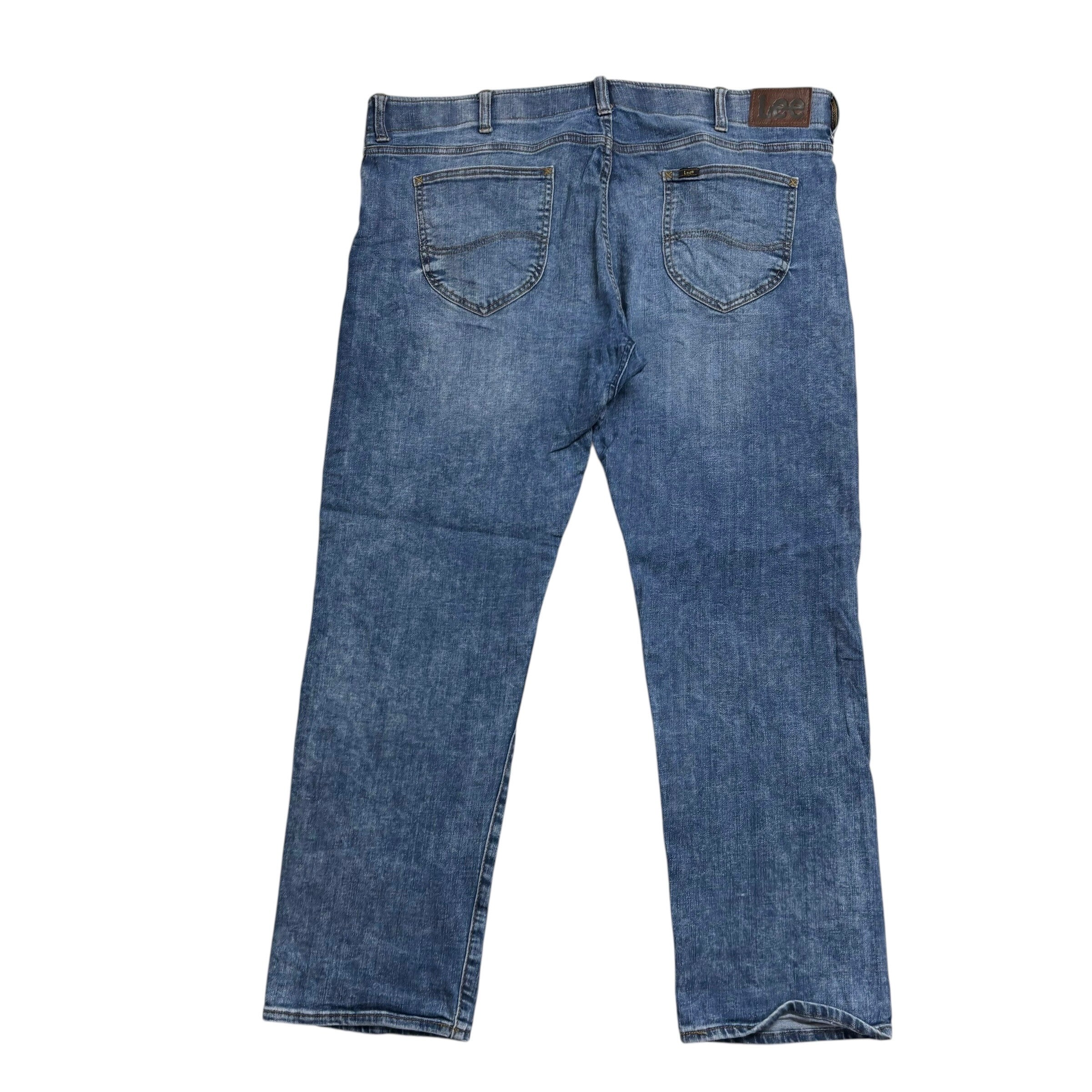 Lee Jeans W42 L30 Mens Slim Straight Fit Mid Blue Stretch Denim (E)