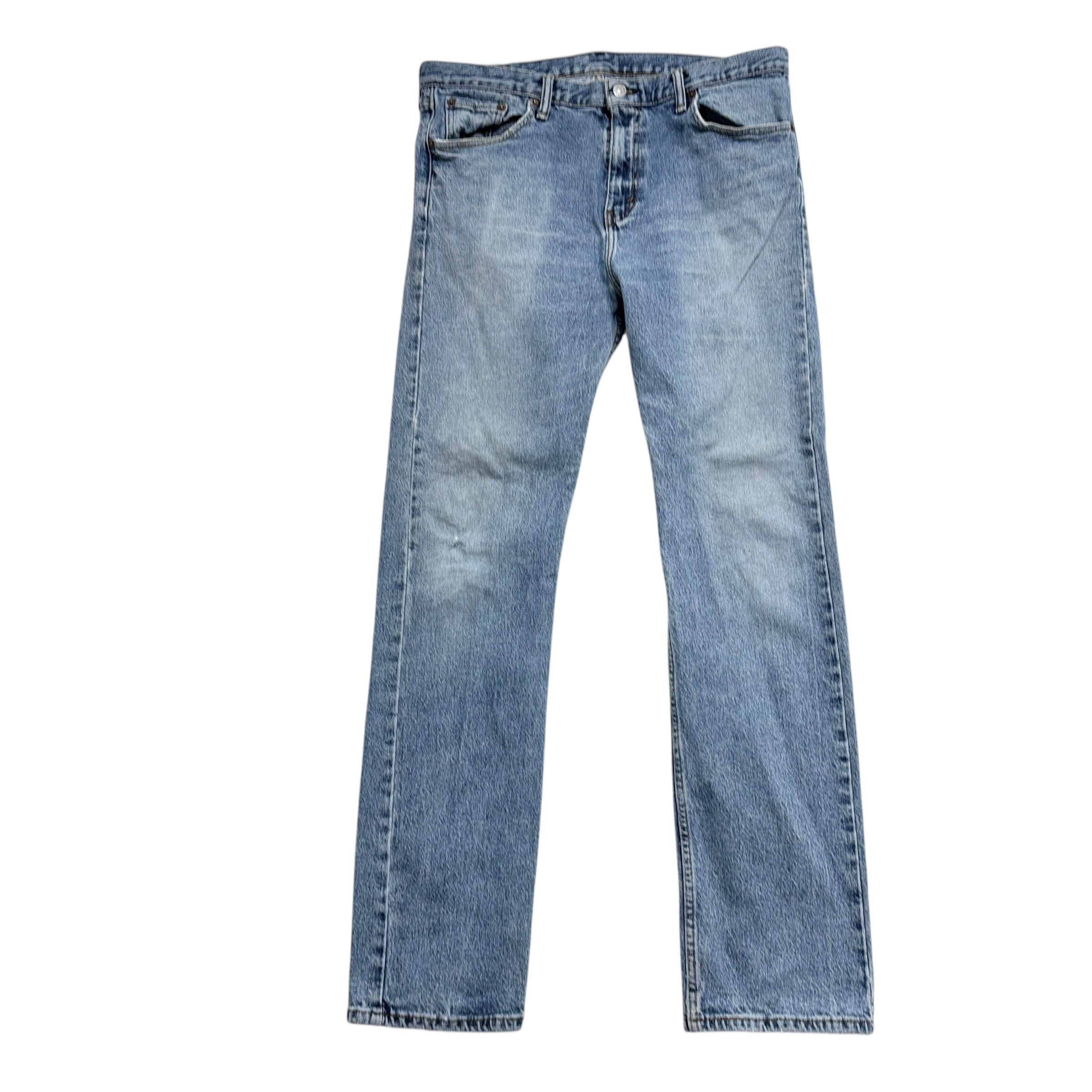 Levis 513 Jeans W33 L32 Mens Light Blue Slim Straight Fit Stretch Denim