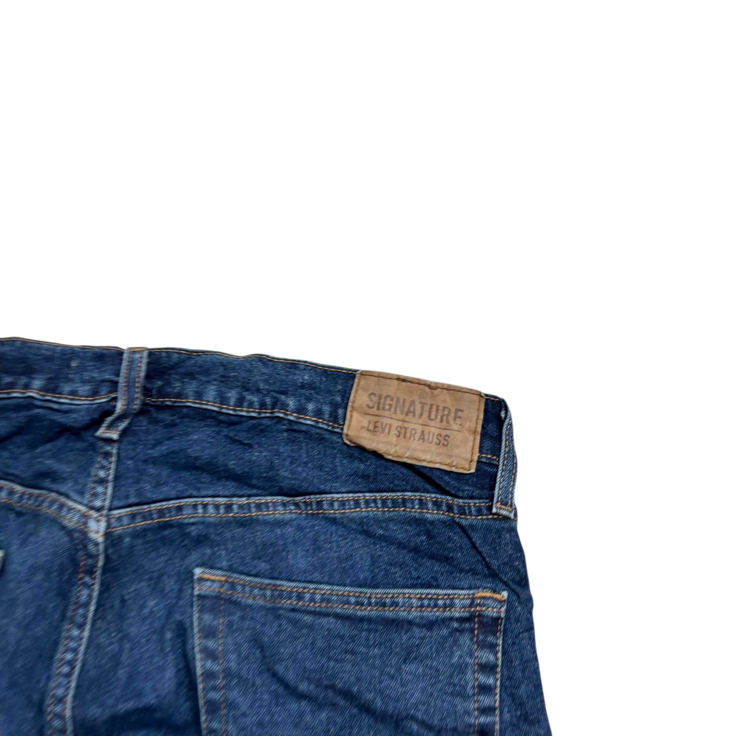 Levis Signature Jeans W33 L30 Mens Dark Blue Athletic Tapered Stretch Denim (E)