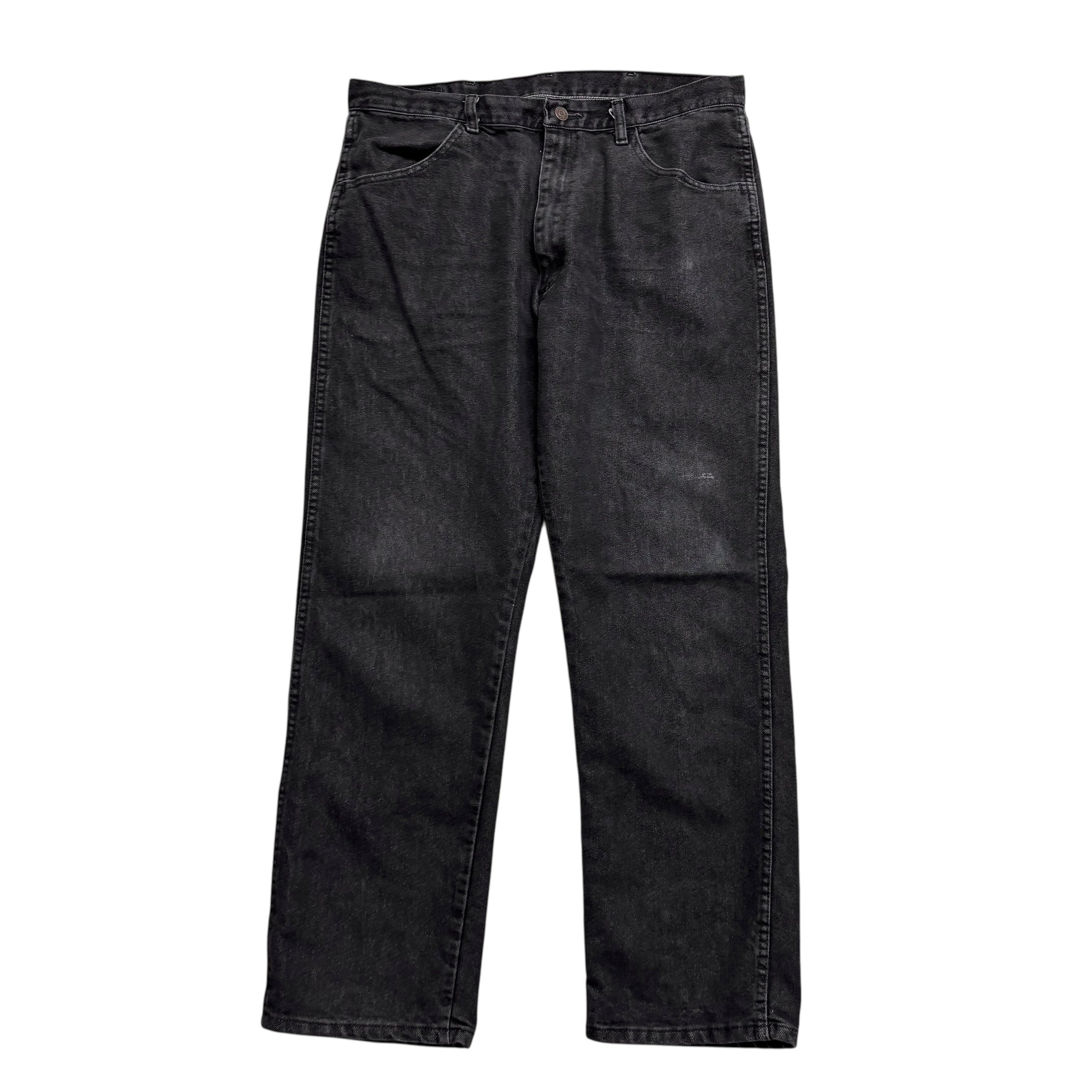 Wrangler Jeans W36 L31 Mens Black Regular Straight Fit Denim