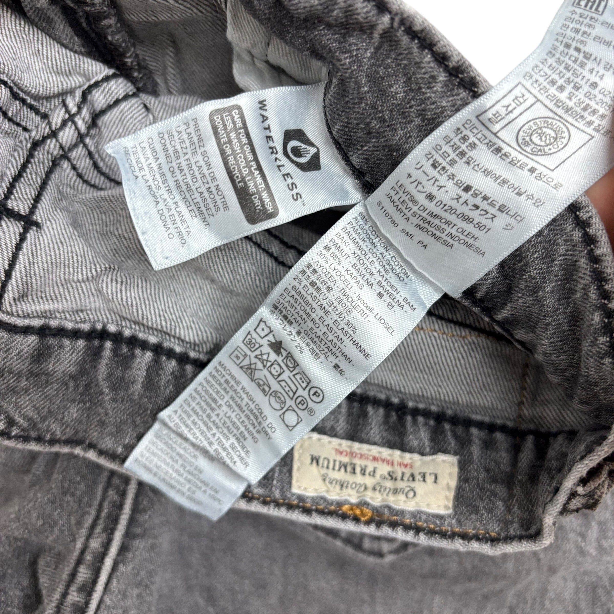 Levis 512 Jeans W30 L32 Mens Grey Slim Tapered Fit Stretch Premium Denim (E)