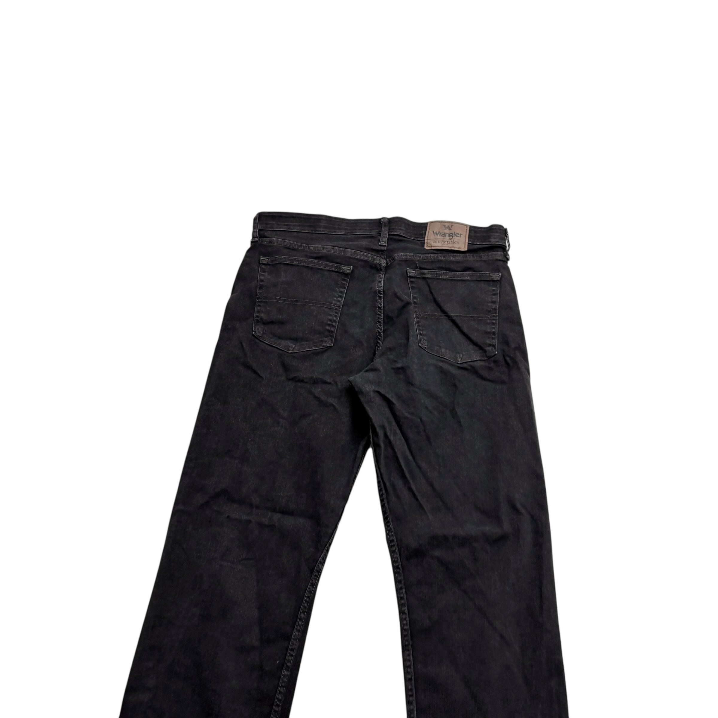 Wrangler Jeans W33 L30 Mens Black Baggy Relaxed Straight Fit Stretch Denim (E)