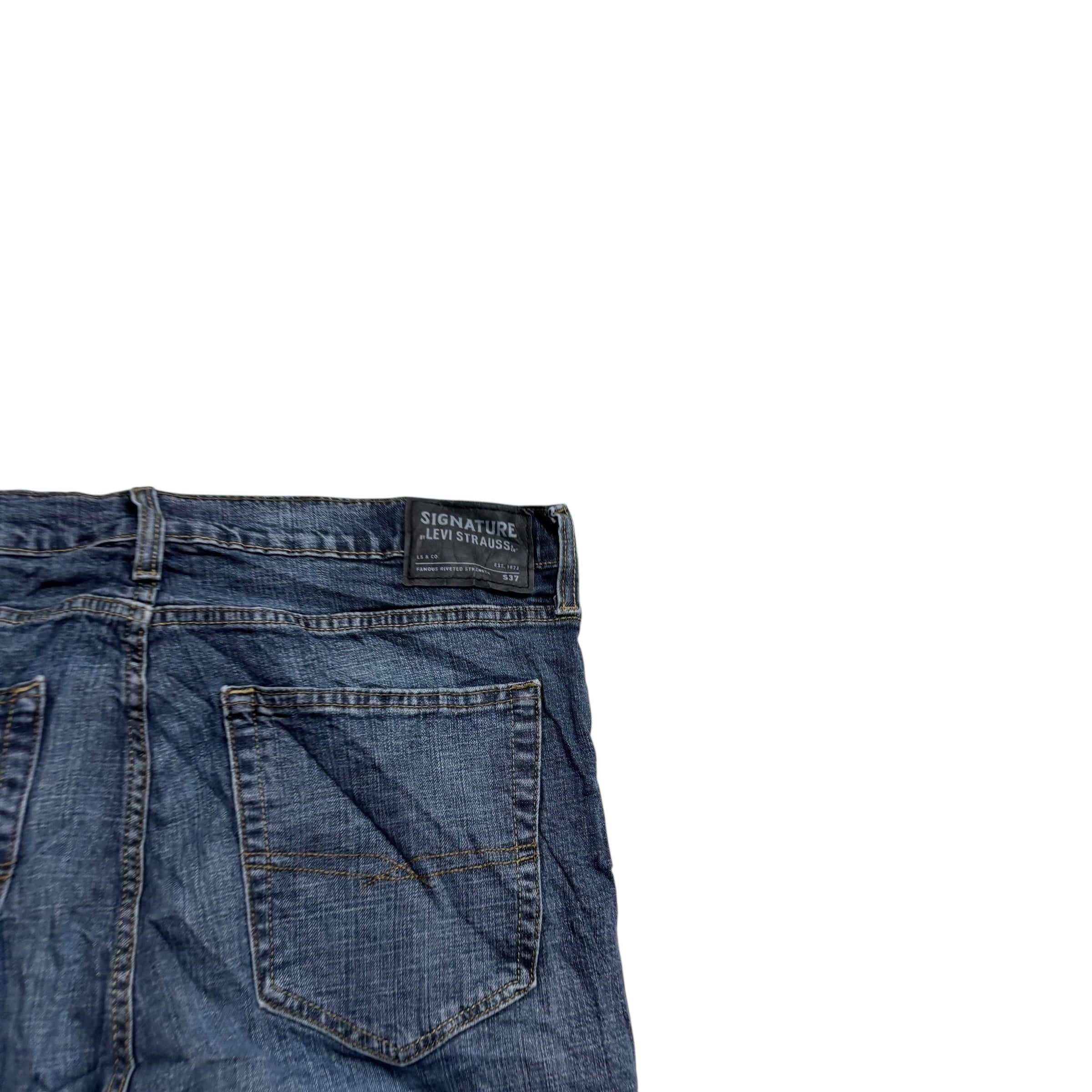 Levis Signature Jeans W36 L32 Mens Dark Blue Slim Fit Stretch Denim (E)
