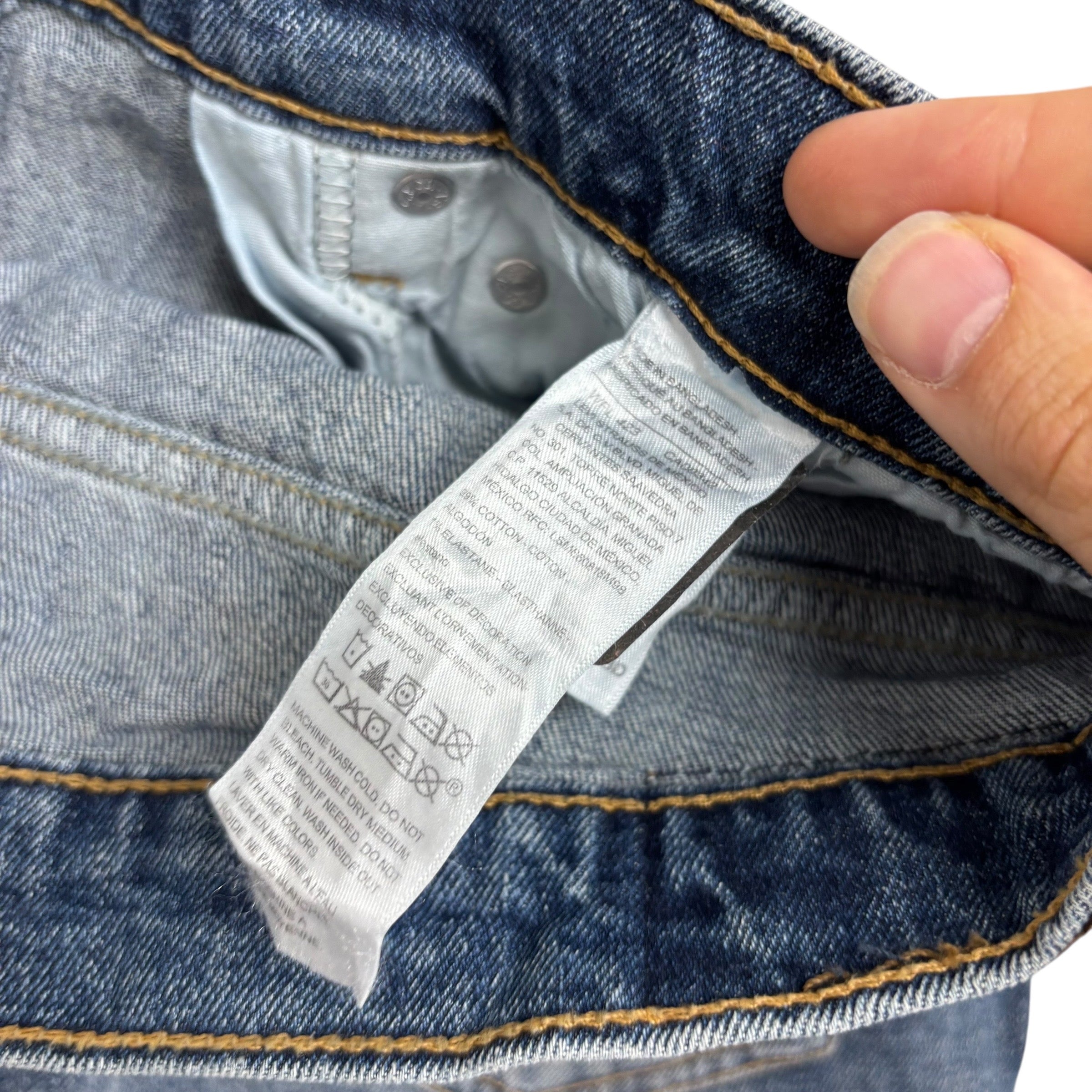 Levis Denizen Jeans W32 L32 Mens Mid Blue Slim Fit Stretch Denim (E)