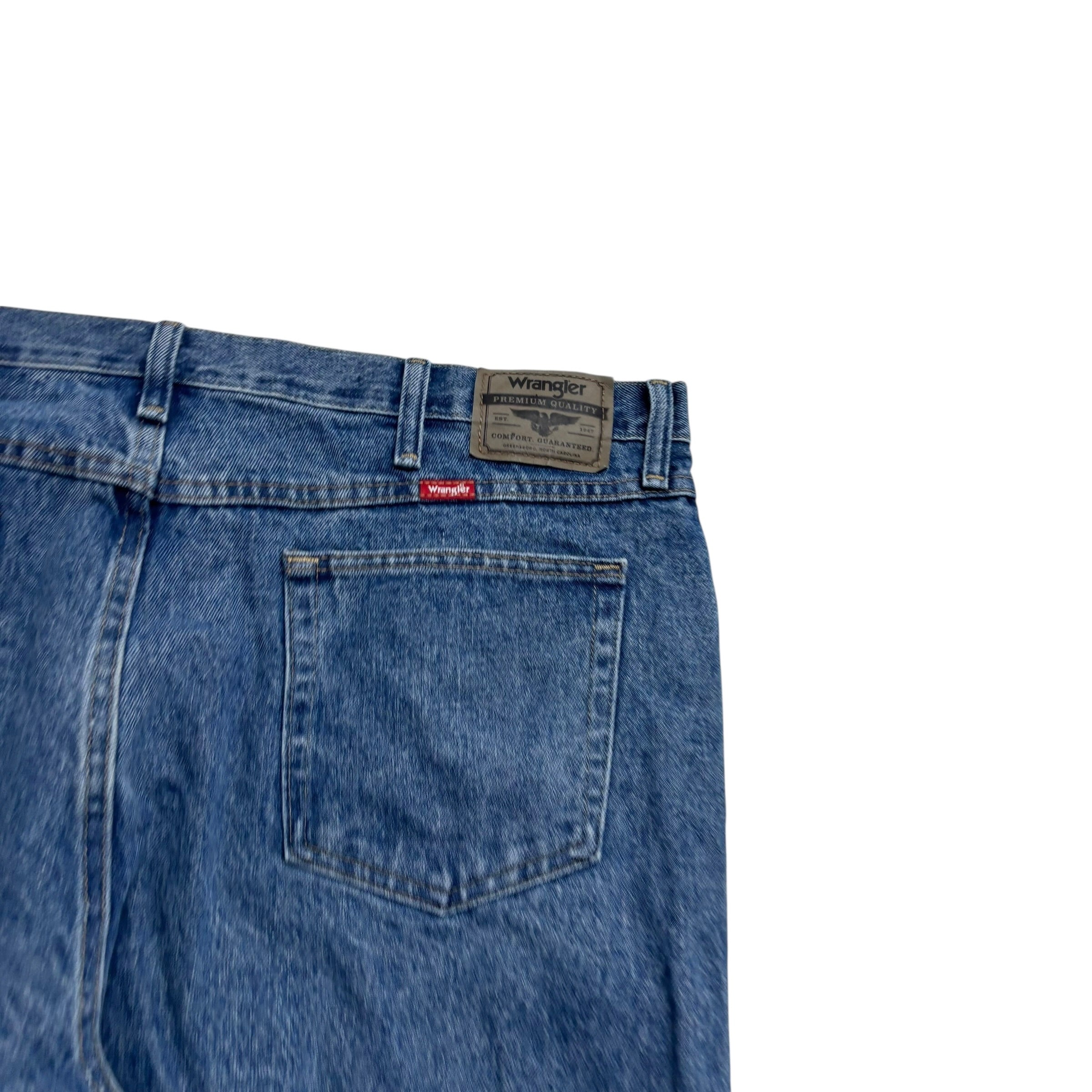 Wrangler Jeans W42 L30 Mens Mid Blue Regular Straight Fit Denim (E)