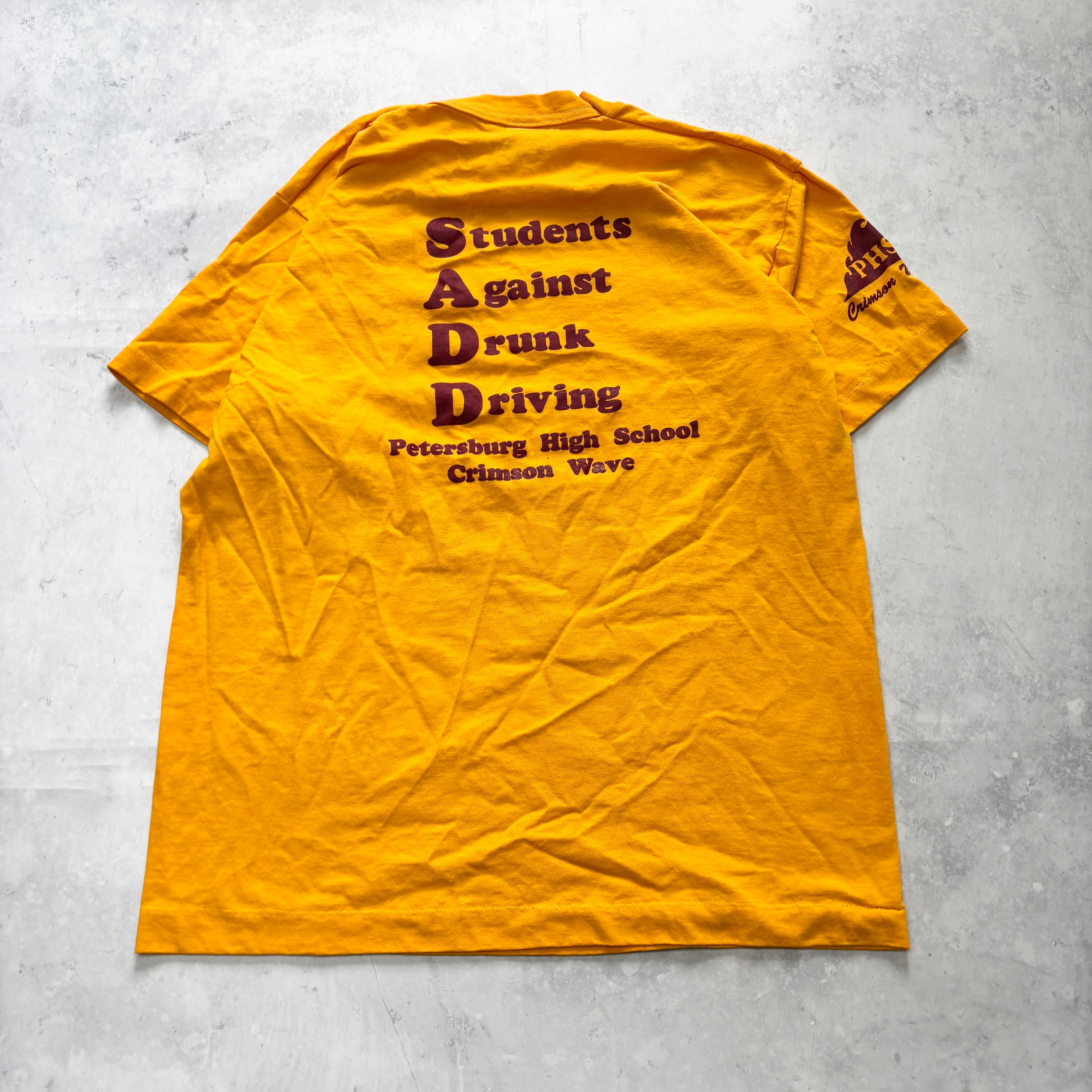 Vintage T Shirt Mens Large Yellow Single Stitch Graphic Print 90s USA (E)