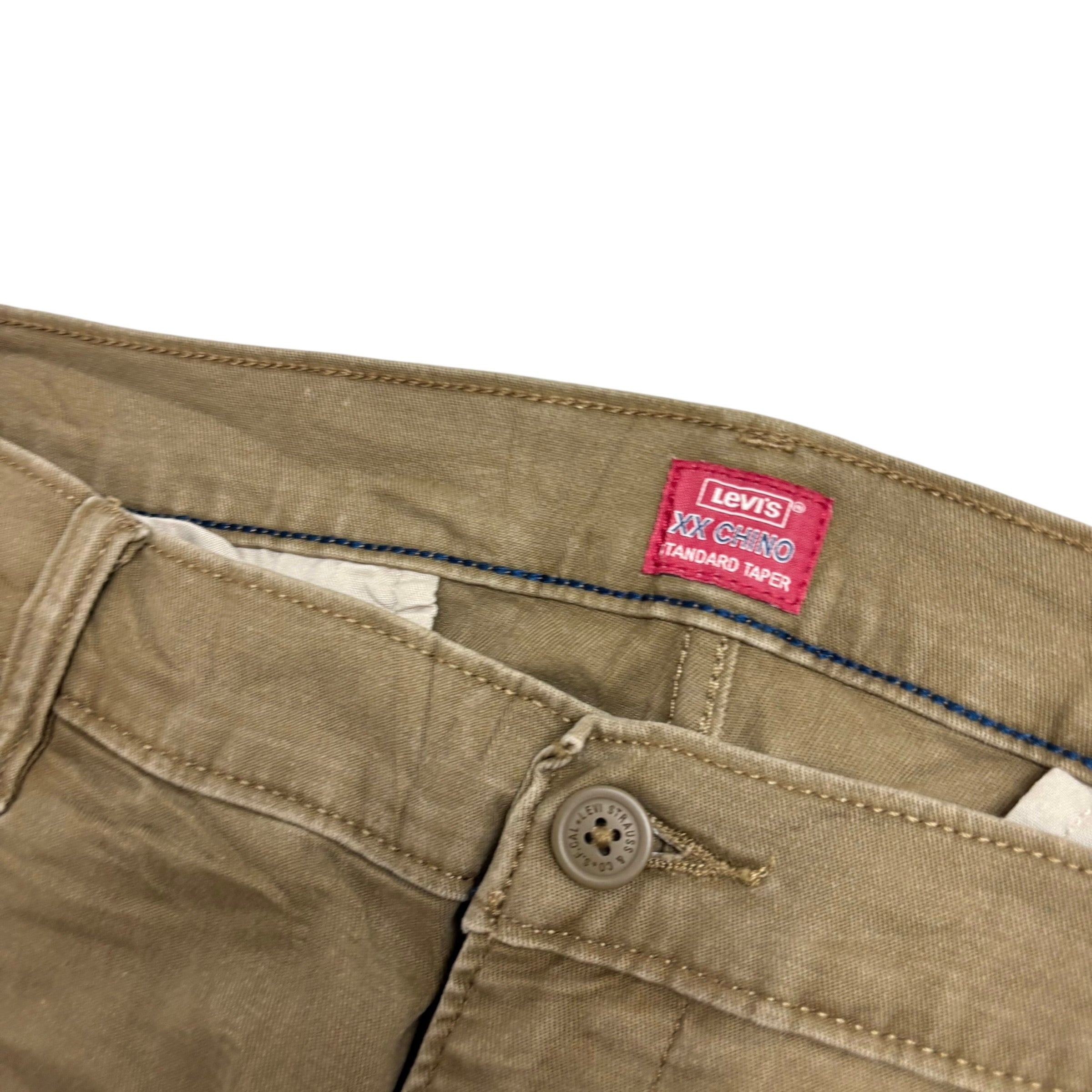 Levis XX Chino Trousers W36 L32 Mens Brown Standard Tapered Fit Stretch