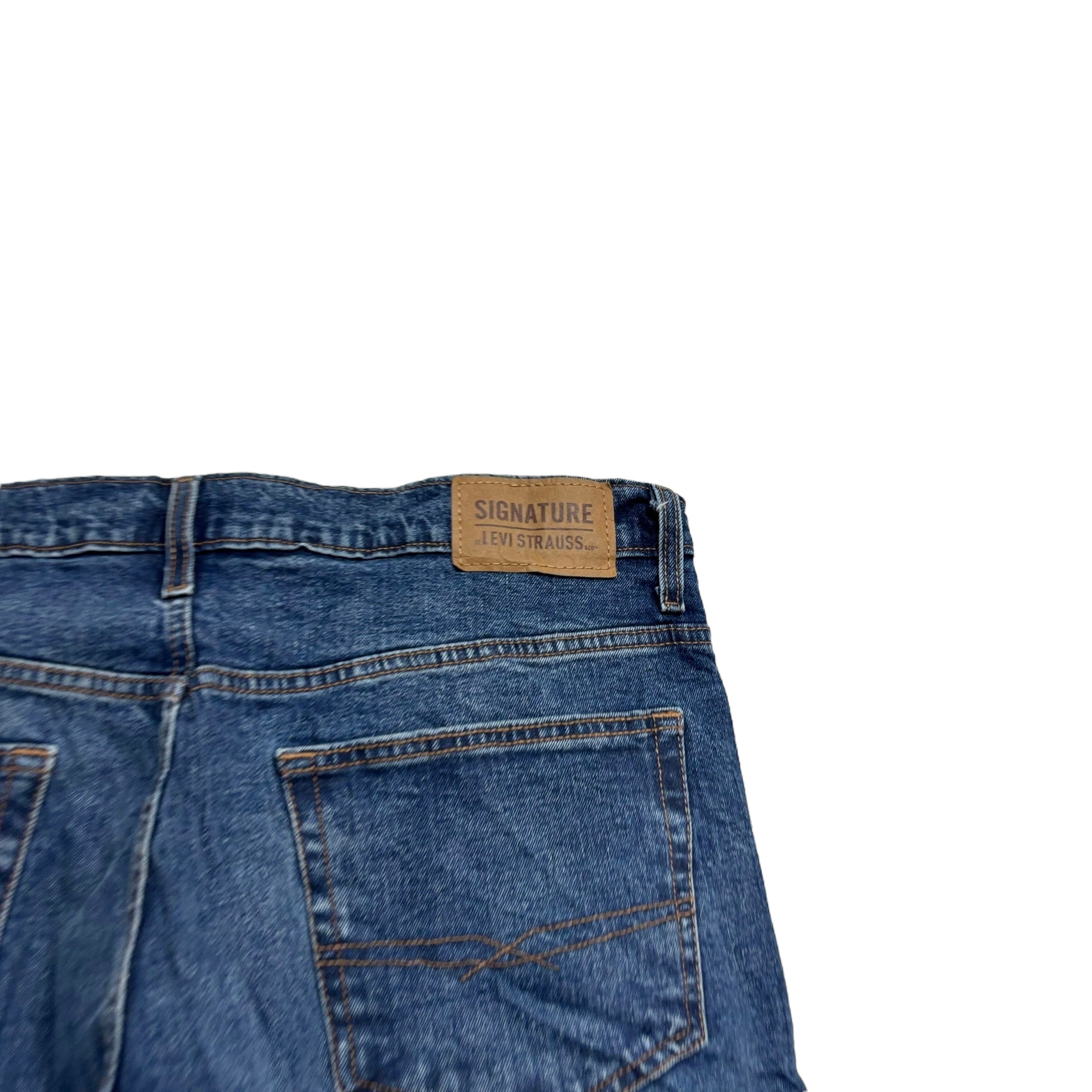 Levis Signature Jeans W36 L30 Mens Dark Blue Relaxed Baggy Fit Stretch Denim (E)