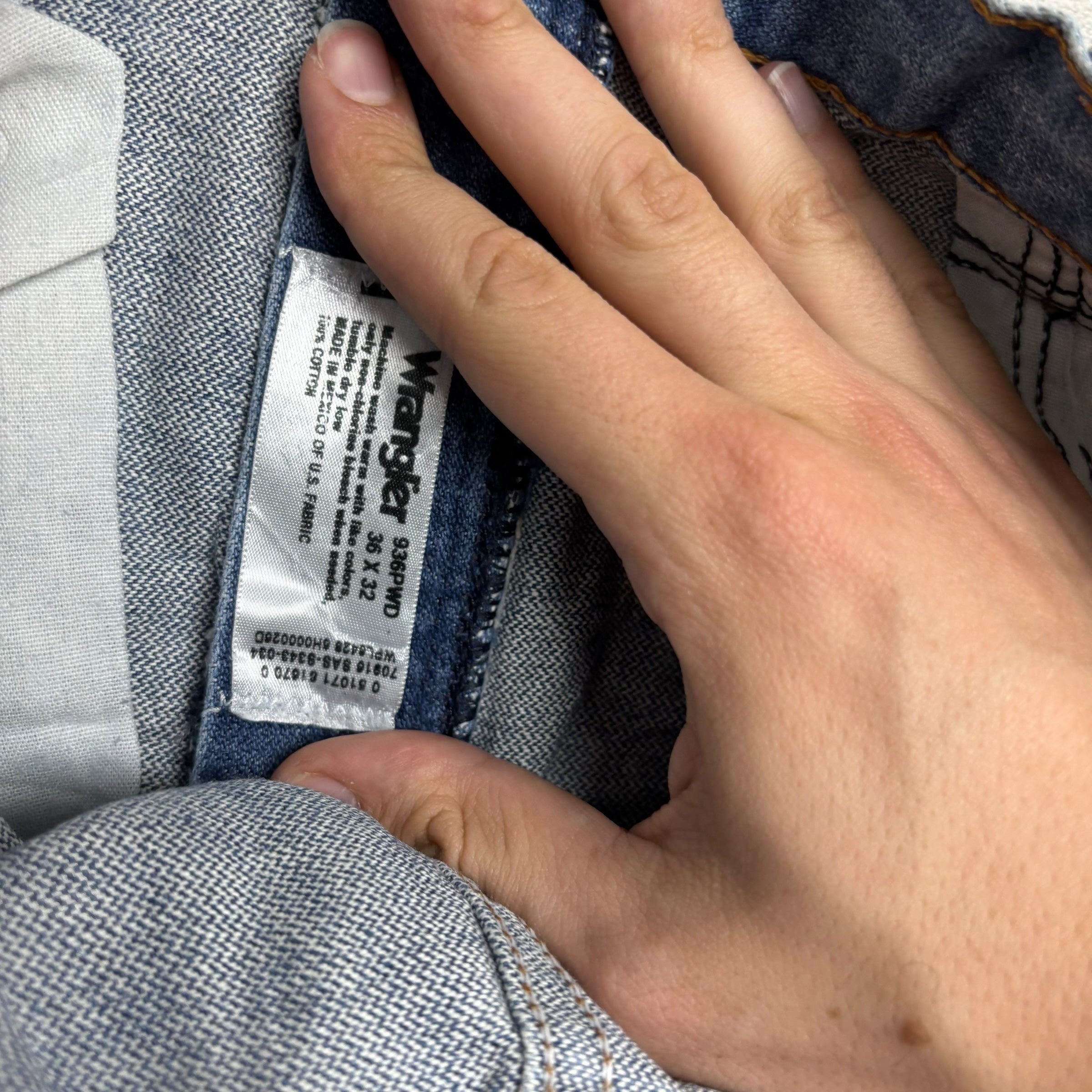 Wrangler Jeans Cowboy Cut W36 L32 Mens Mid Blue 936 Slim Fit Denim (F)