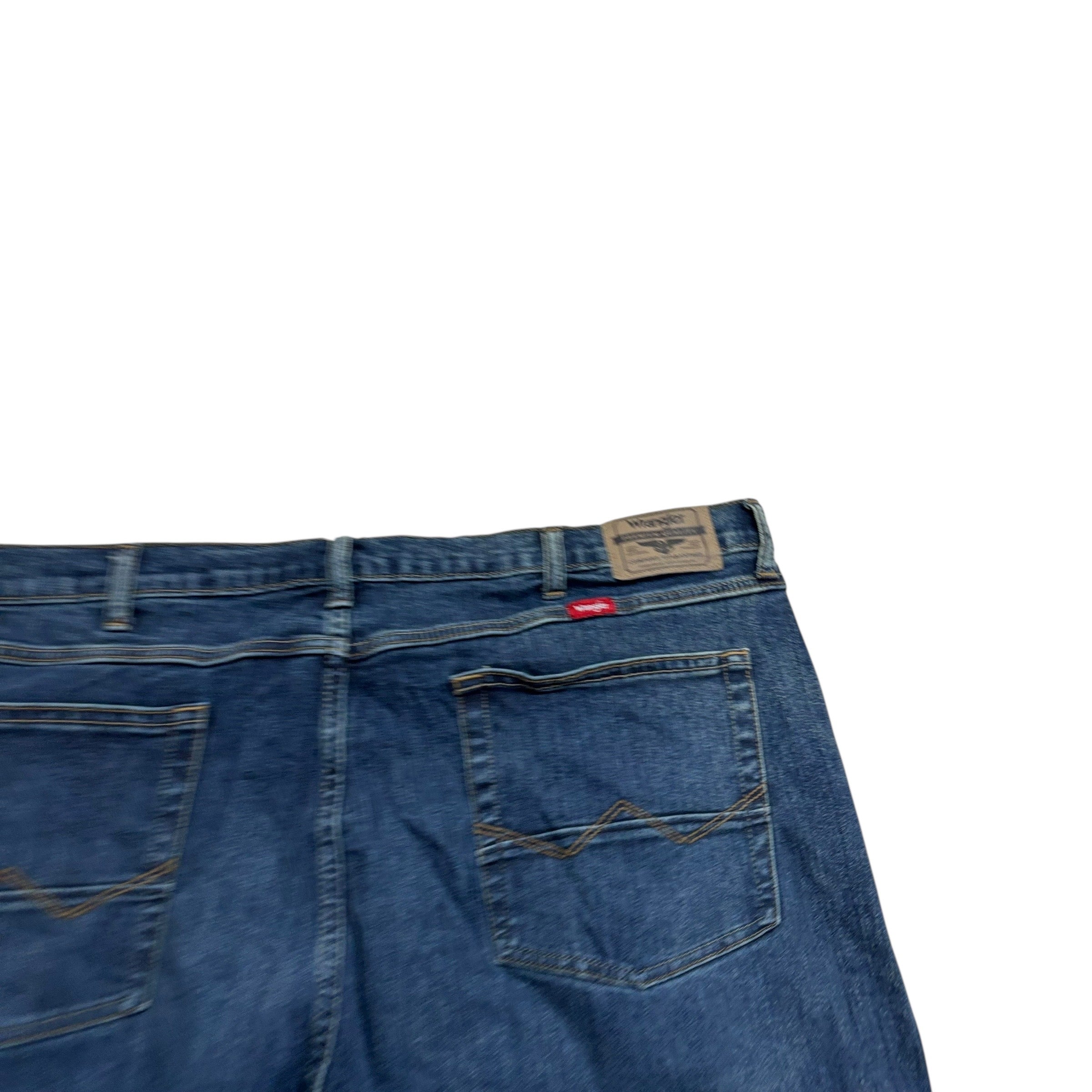 Wrangler Jeans W40 L32 Mens Dark Blue Relaxed Bootcut Fit Stretch Denim (E)