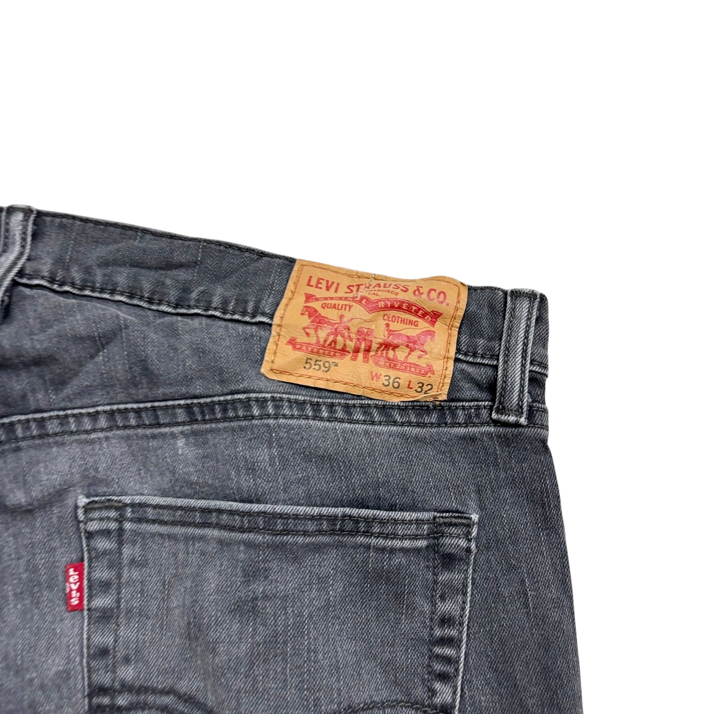 Levis 559 Jeans W36 L32 Mens Grey Baggy Relaxed Straight Fit Stretch Denim